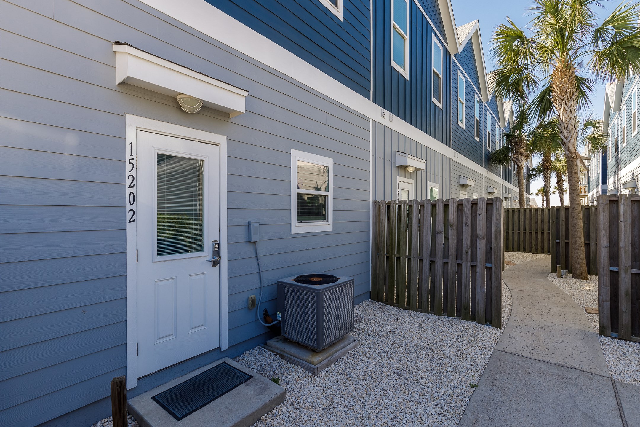 Entryway to property with coded door lock for added security