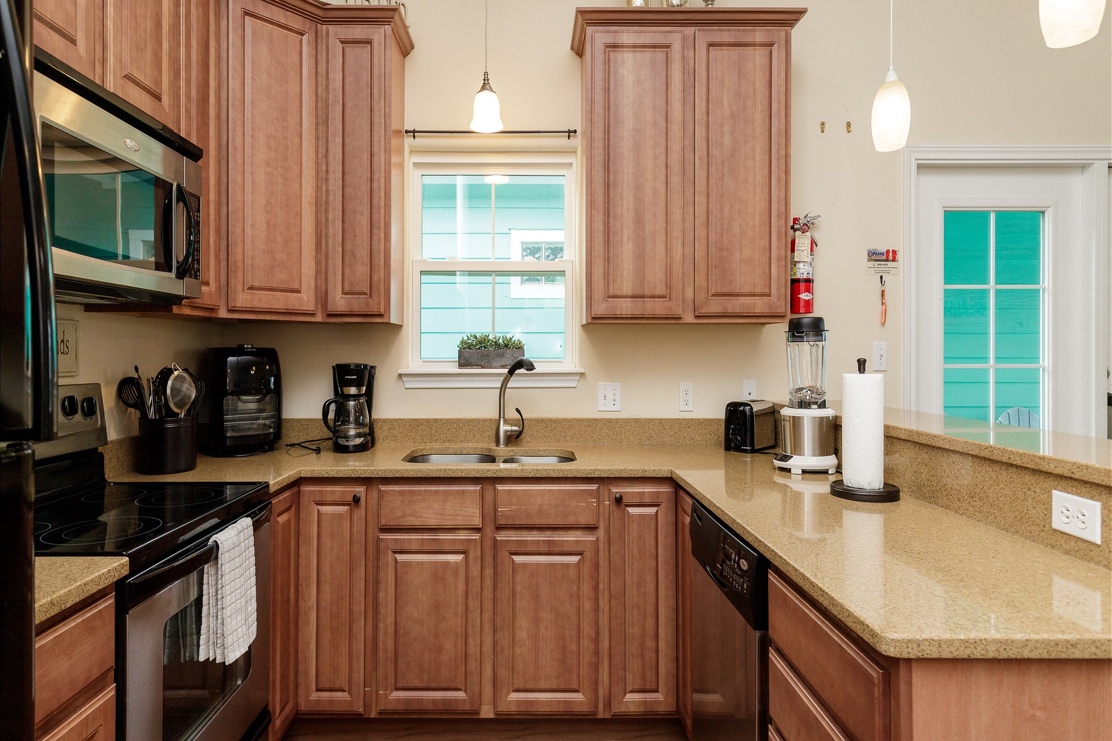Well-equipped kitchen with stainless steel appliances
