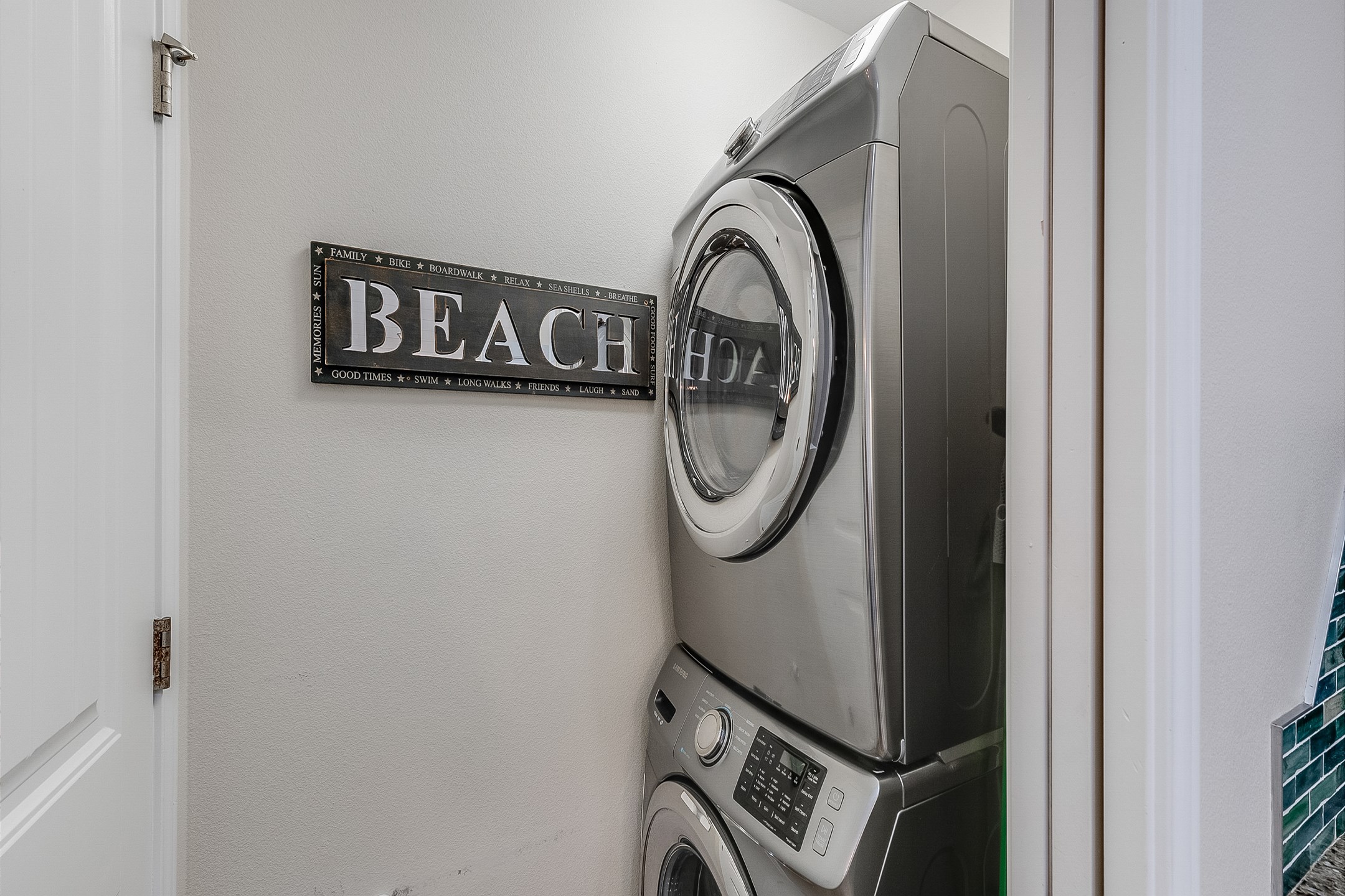 Full size washer and dryer in unit for your convenience.