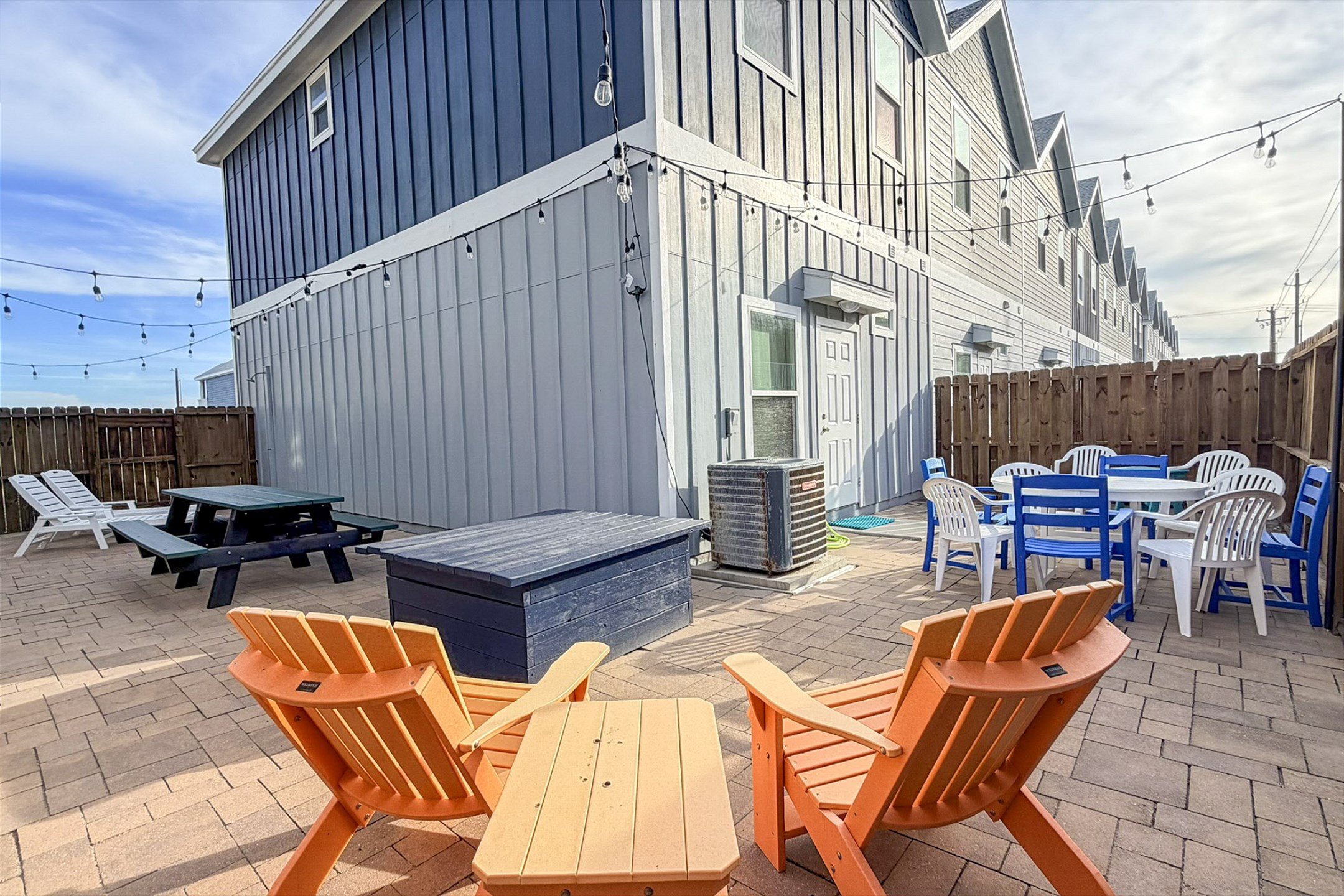 Welcome to your private patio - a perfect space to have meals or hang out with friends and family -furnished with all new seating and tables