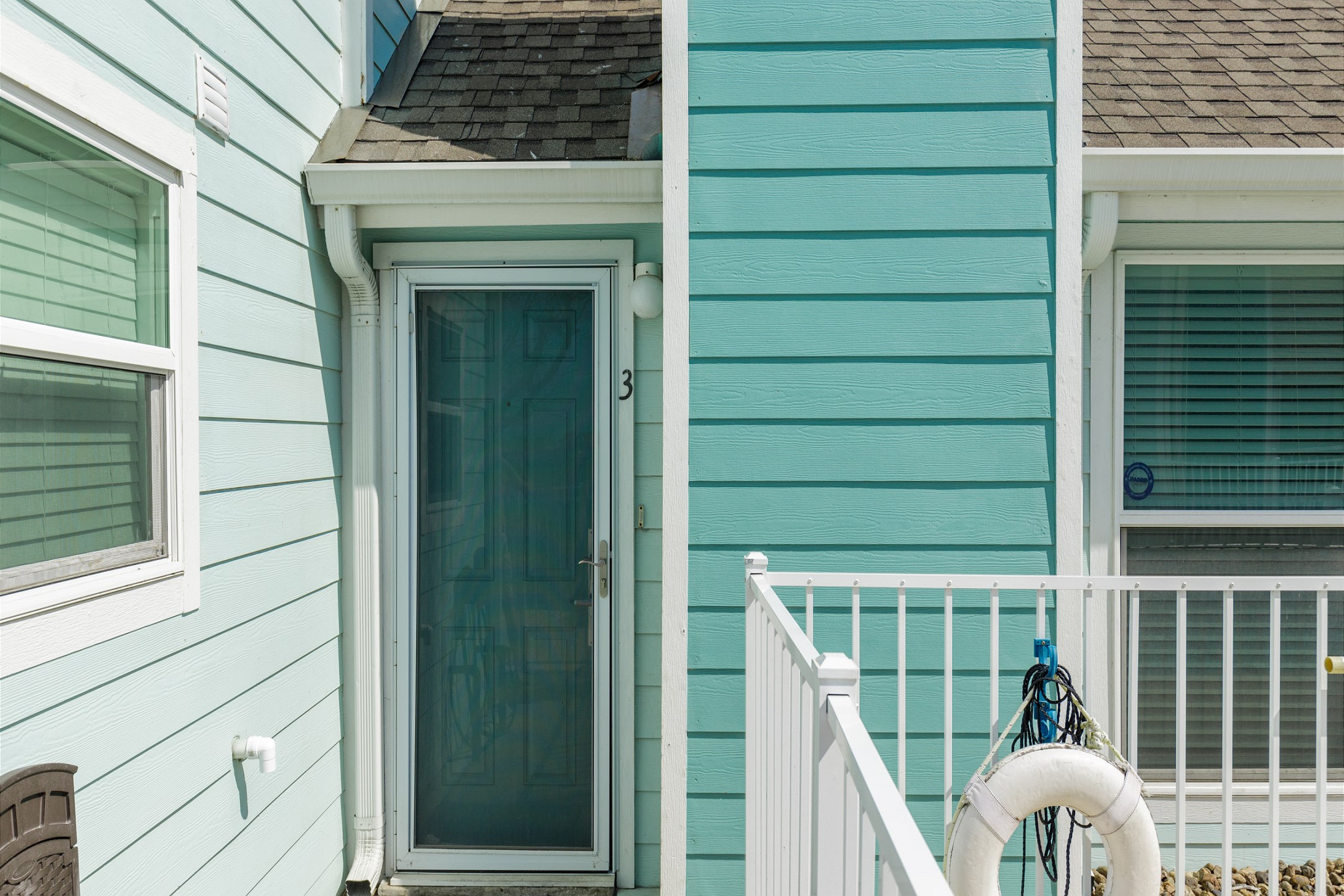 Front door entrance with coded lock for extra security 