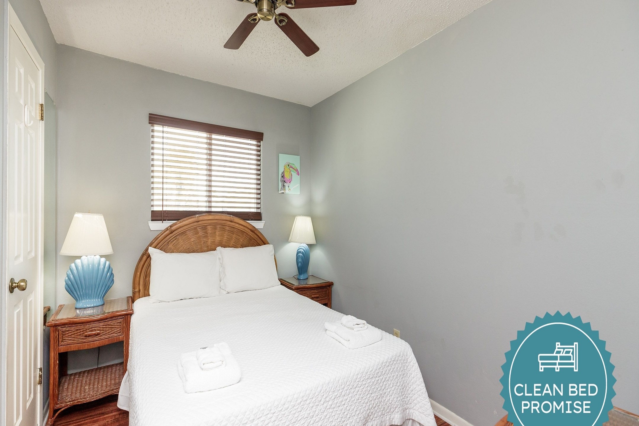 Sleep better at Padre Escapes with our exclusive Clean Bed Promise, providing fresh linens, comforters, and towels washed at high temperatures exceeding CDC recommendations, setting us apart for a truly restful vacation 
