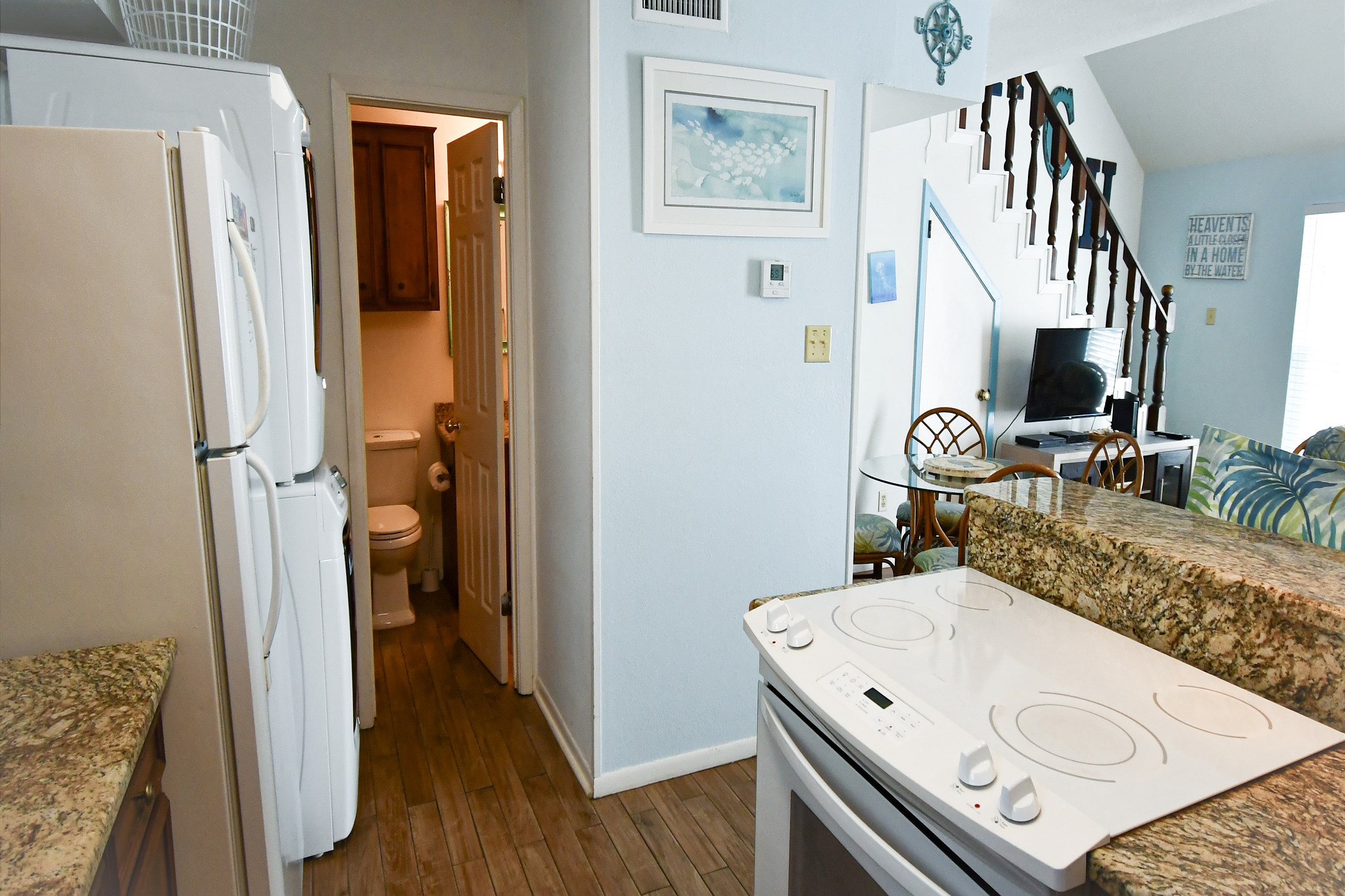 Enjoy cooking dinner while entertaining guest in the living area