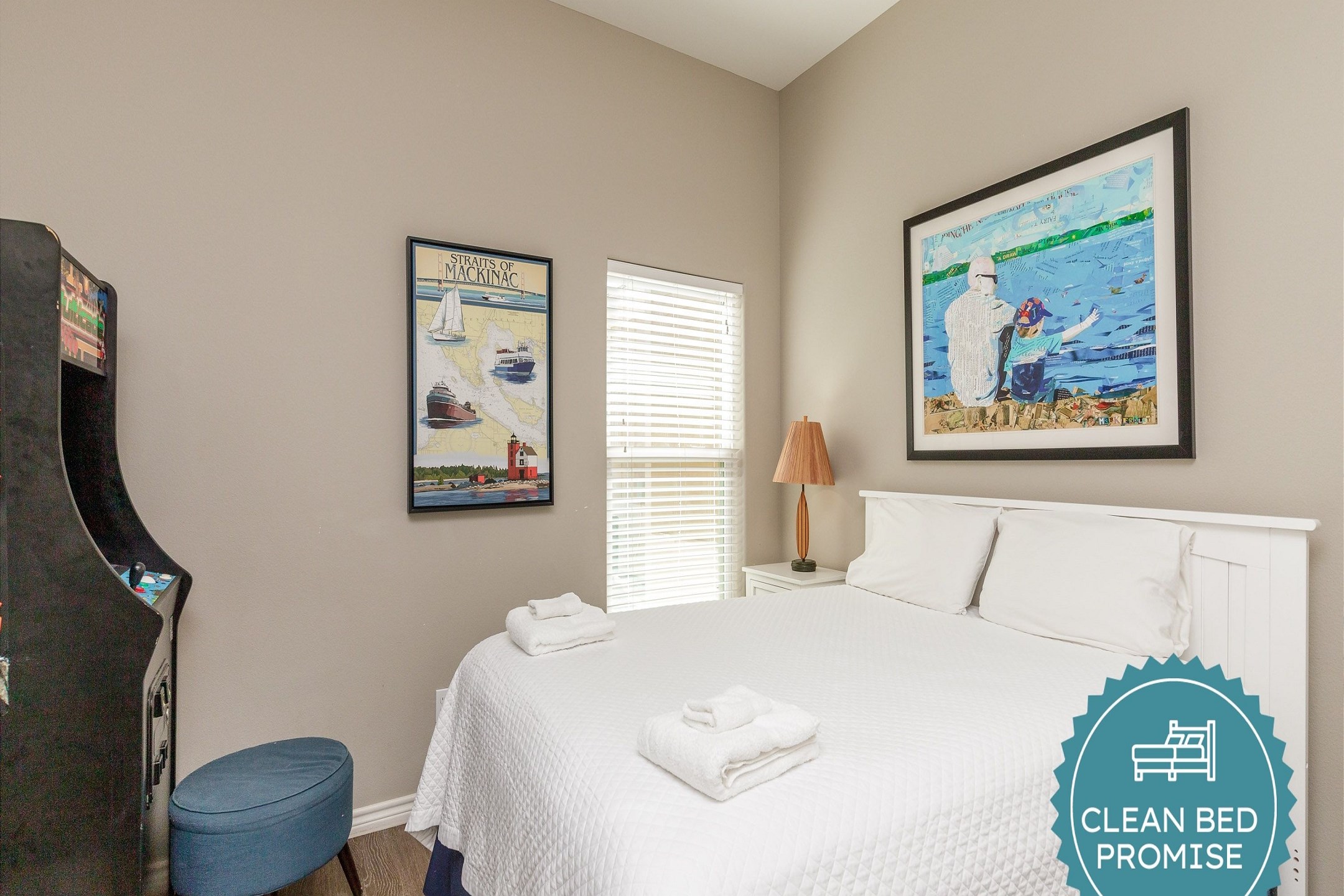 Sleep better at Padre Escapes with our exclusive Clean Bed Promise, providing fresh linens, comforters, and towels washed at high temperatures exceeding CDC recommendations, setting us apart for a truly restful vacation 