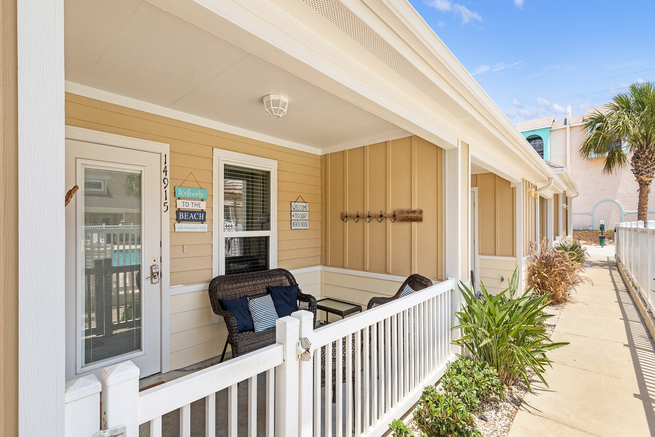 Enjoy the gated front patio with your family and pet