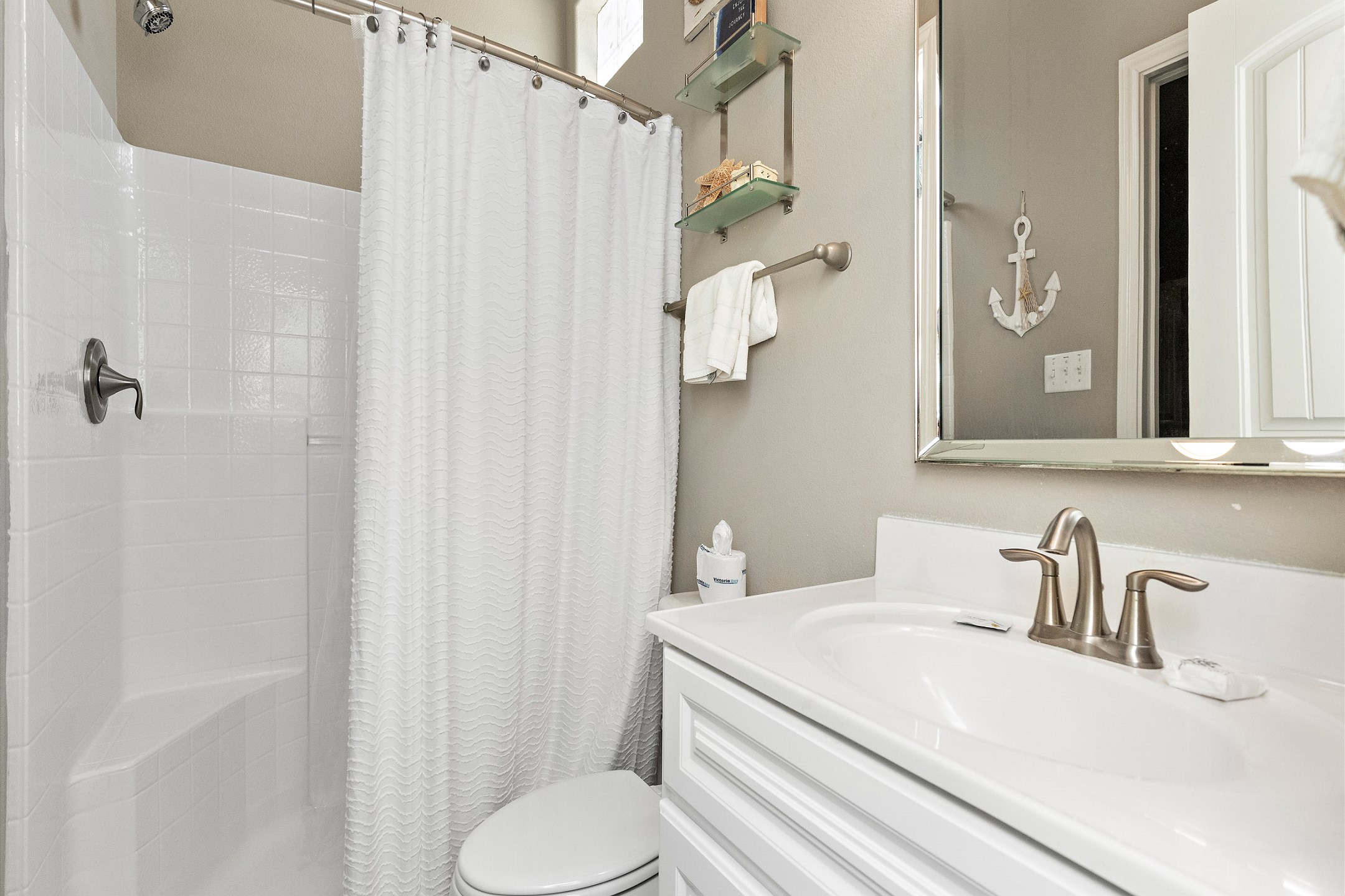 Master bathroom with walk in shower 