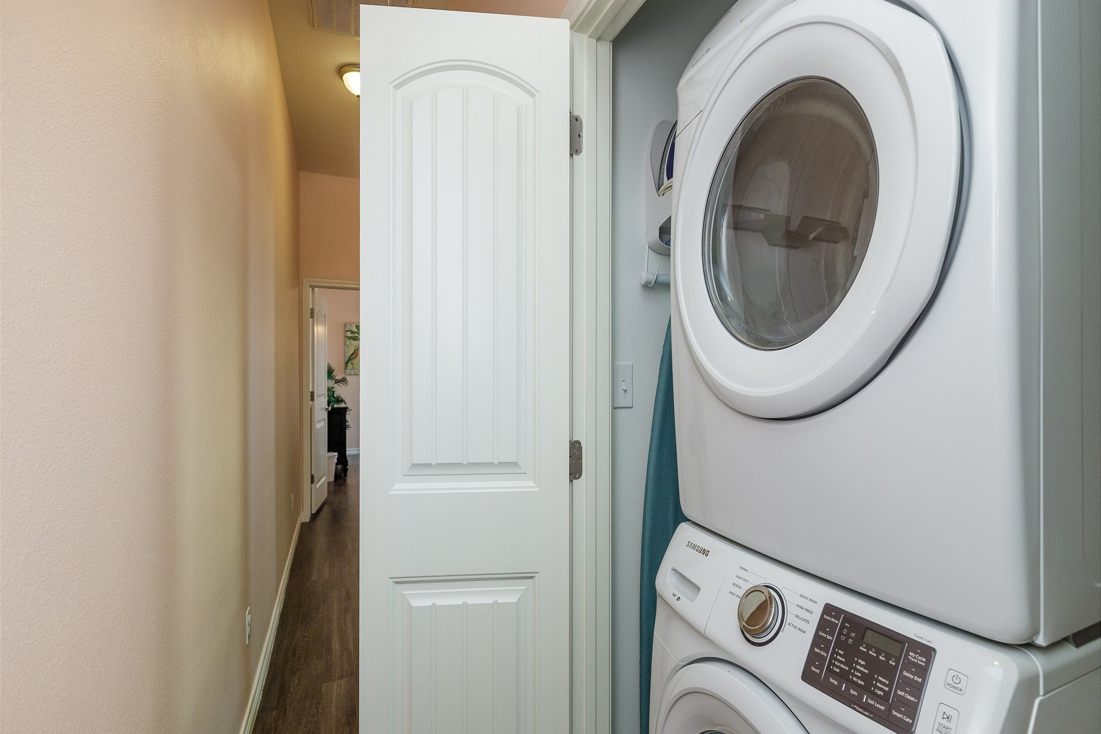 Washer and dryer in hallway for added convenience 