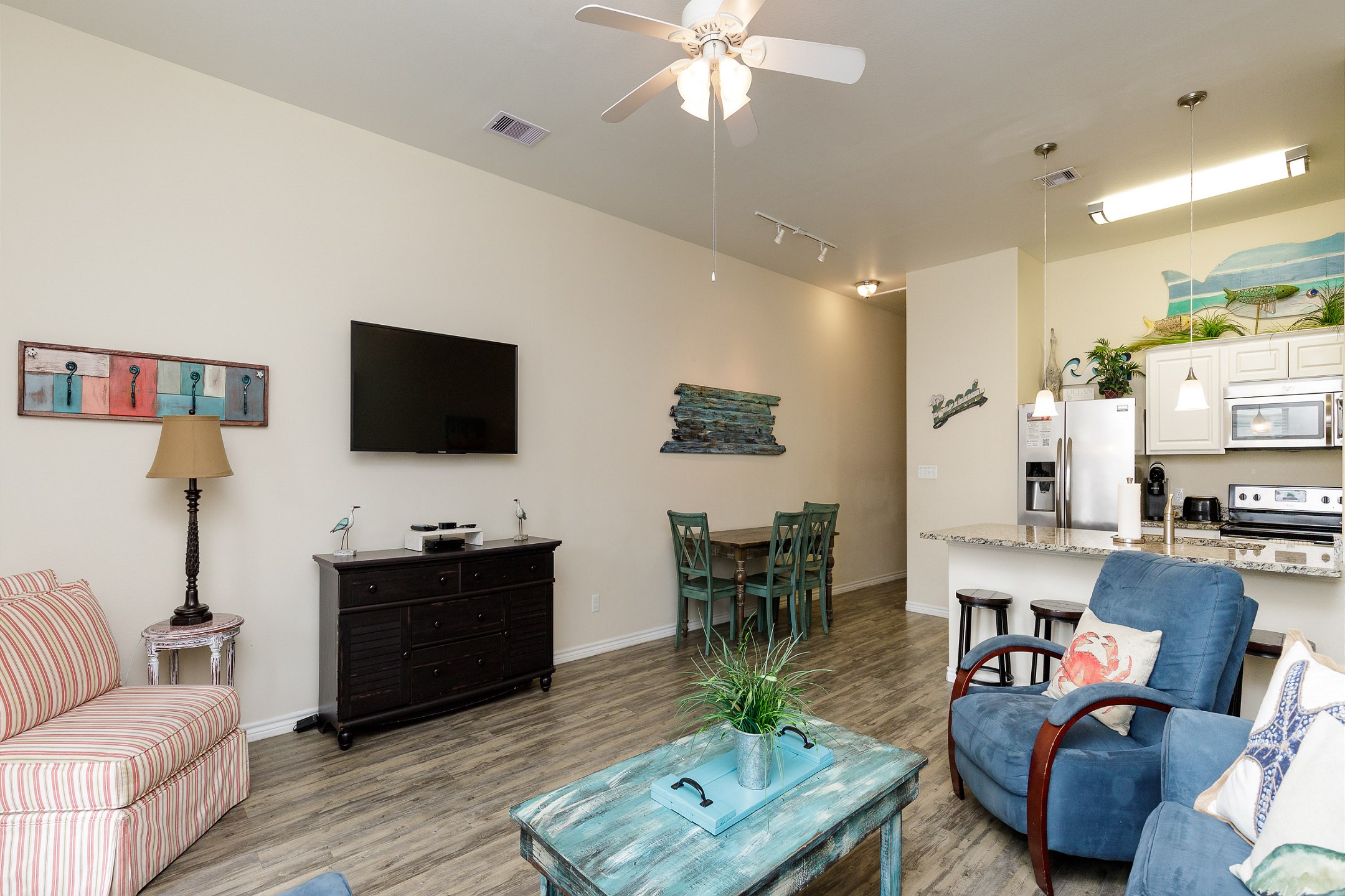 Spacious living, dining, and kitchen area—perfect for family time