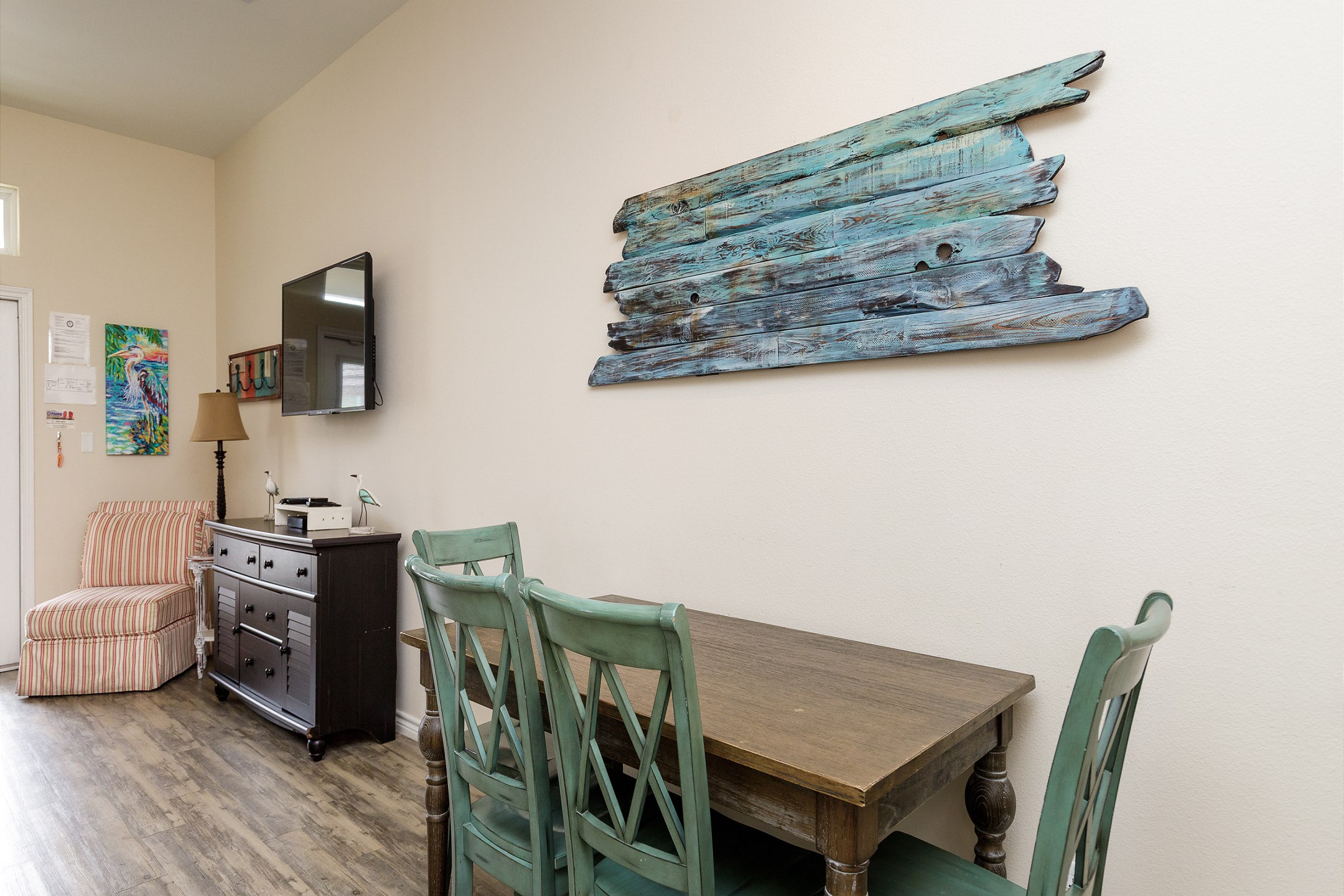 Dining table with seating for four 