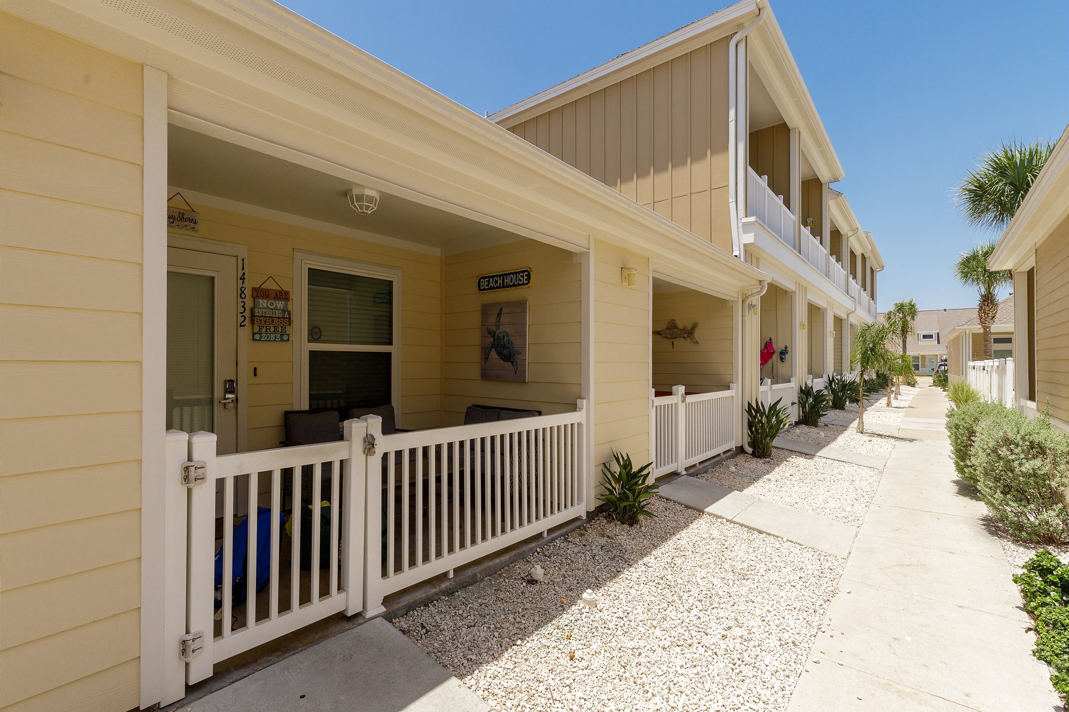 Gated patio and walkway to the pool