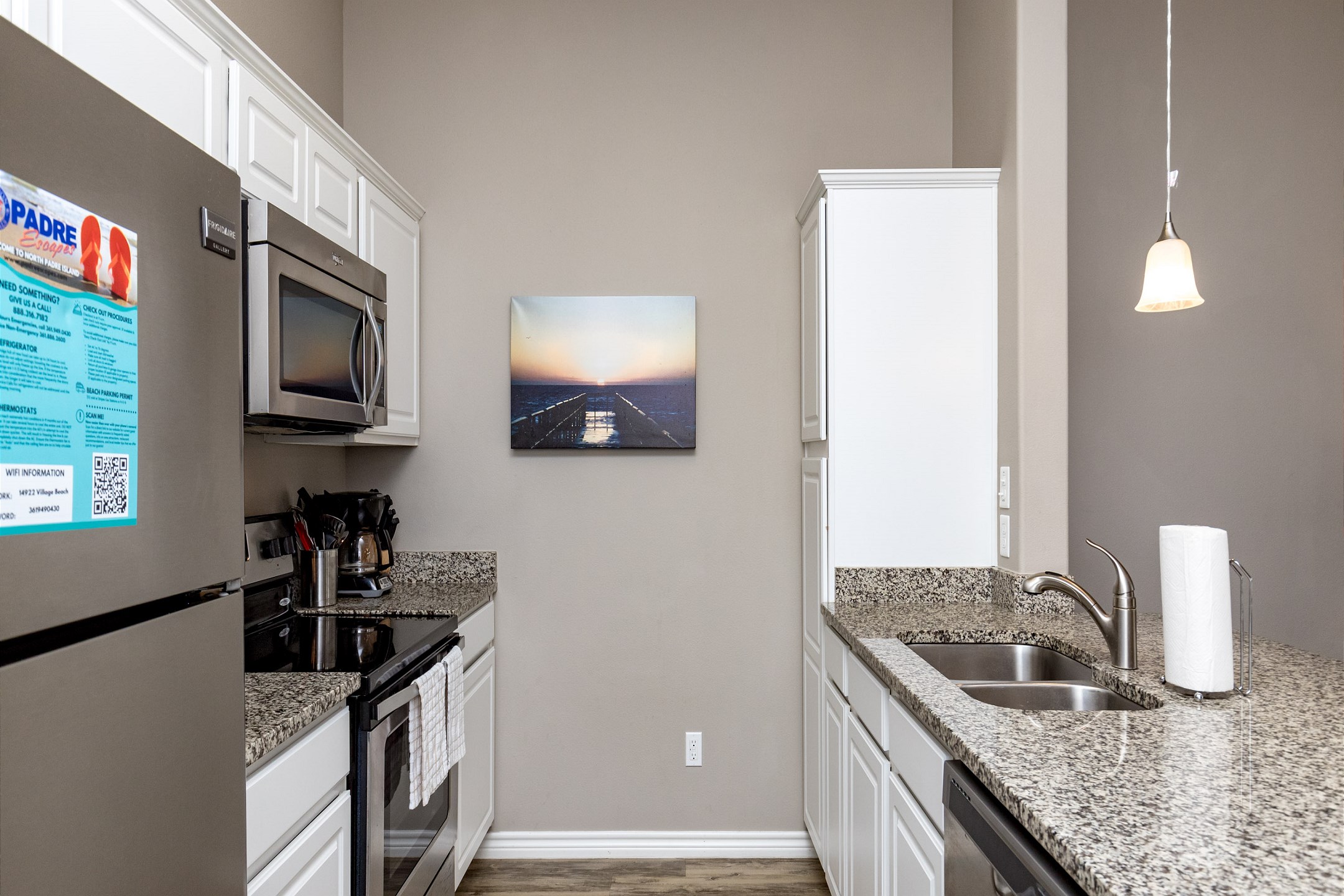 Modern kitchen with stainless steel appliances