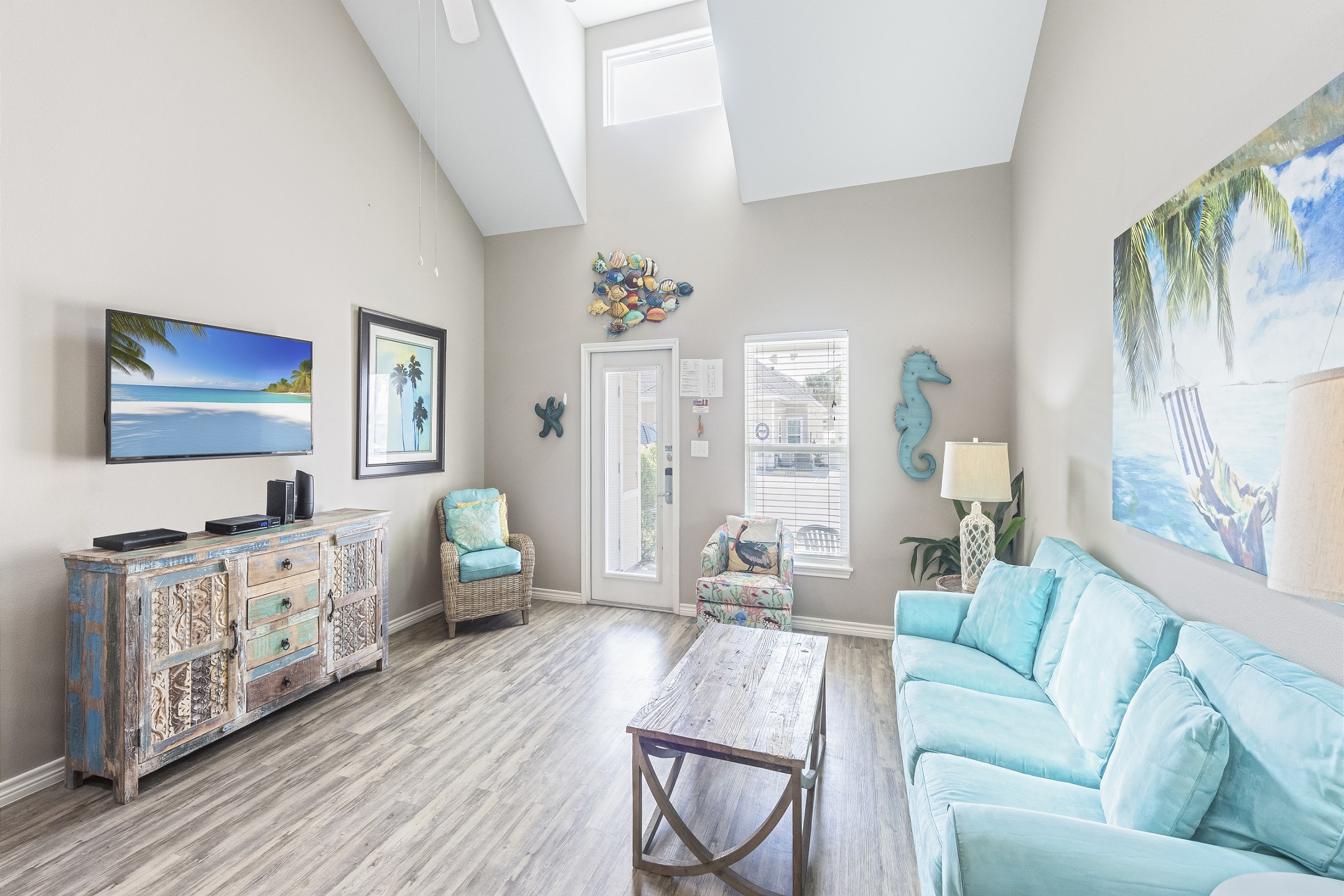 Updated interior with new cozy chairs to relax in while enjoy the flat screen TV
