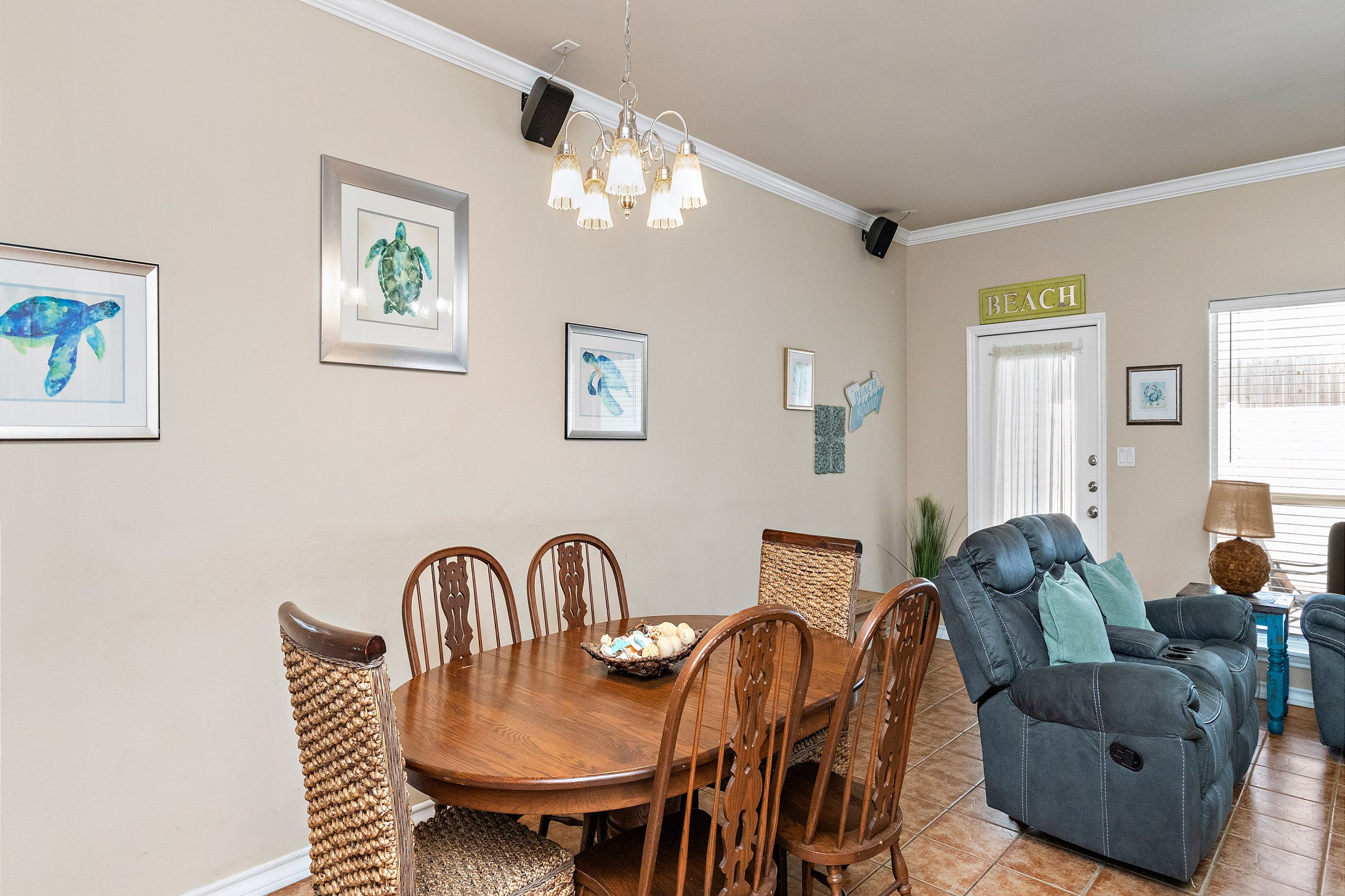 Traditional dining room with a beachside twist