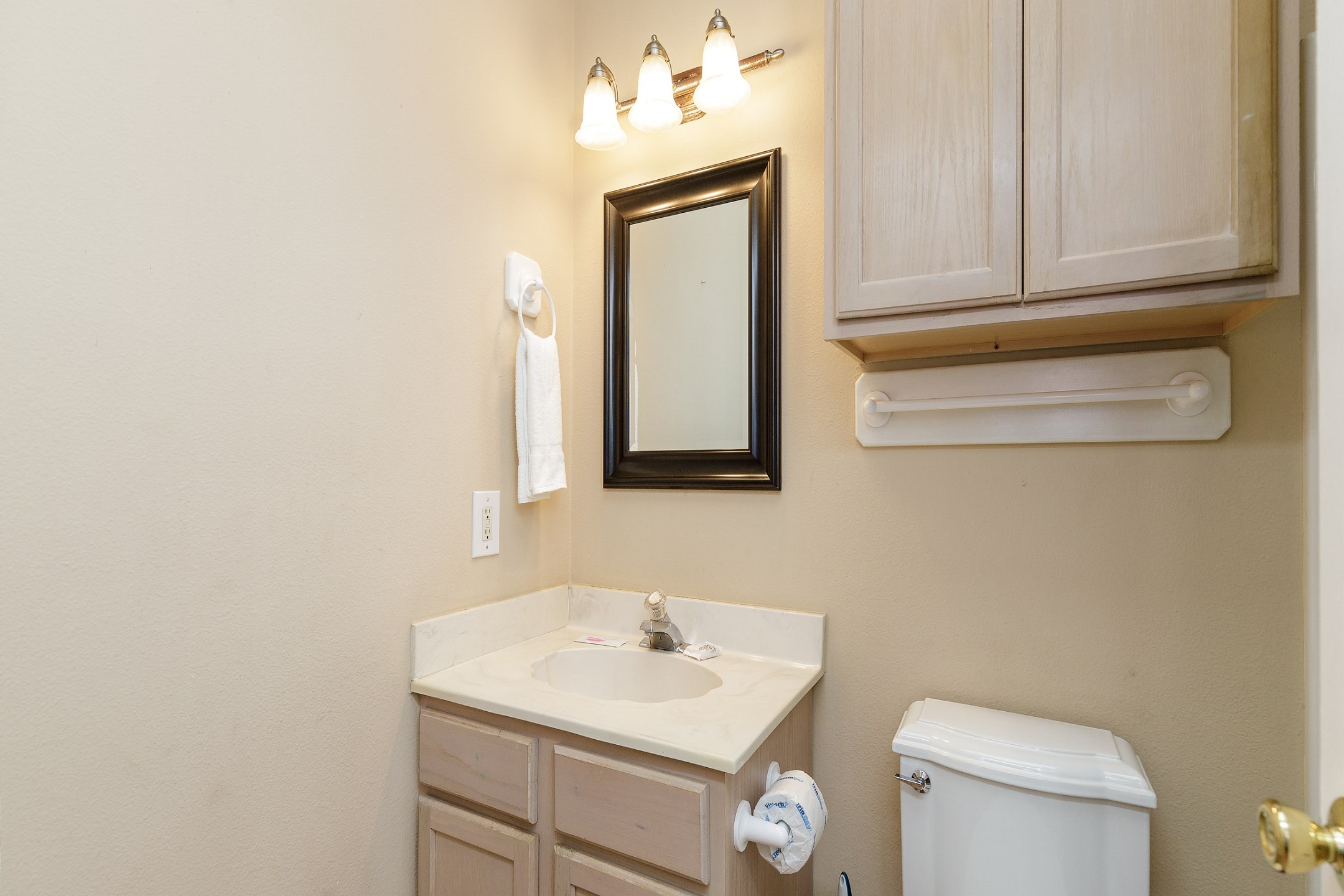 Guest bathroom on the second floor with tub and shower