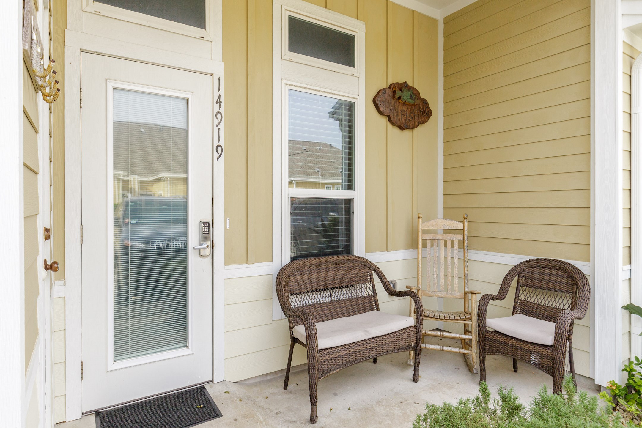 Front door to your home away from home with keyless entry 