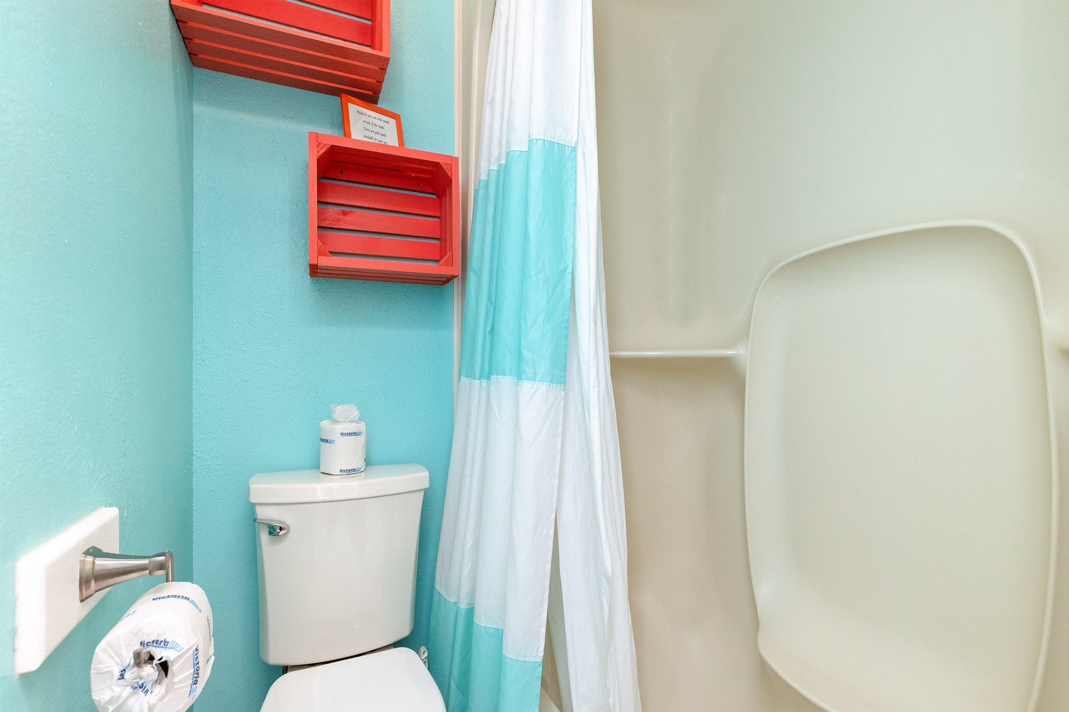 Master bathroom with tub and shower