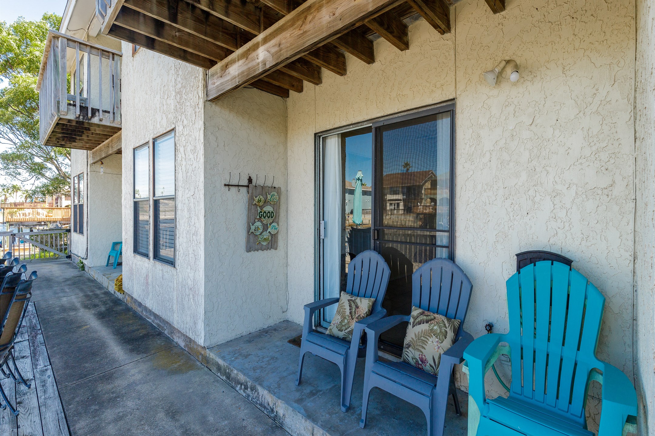 Private patio with seating 