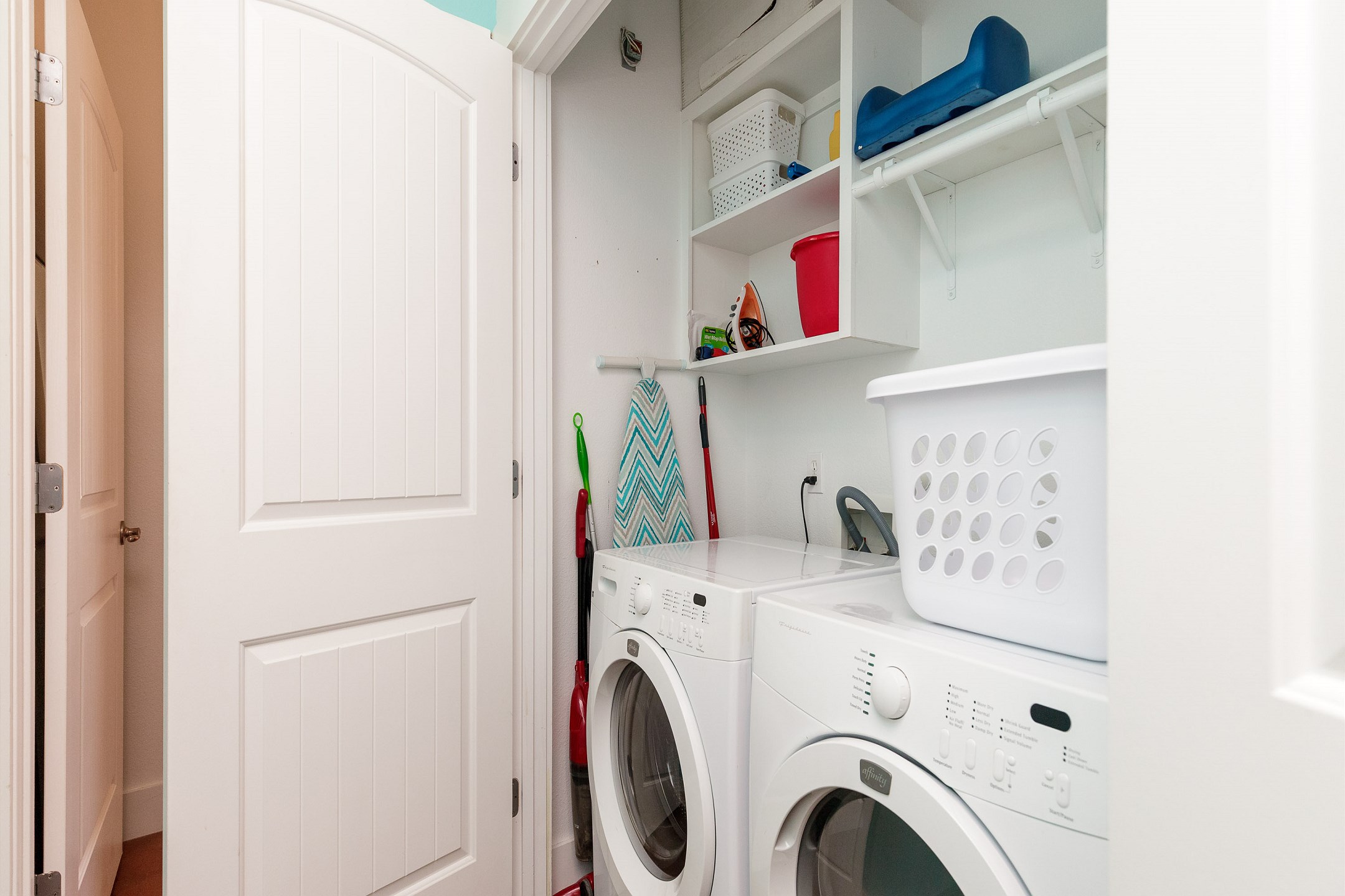 Washer/dryer in hallway for your convenience