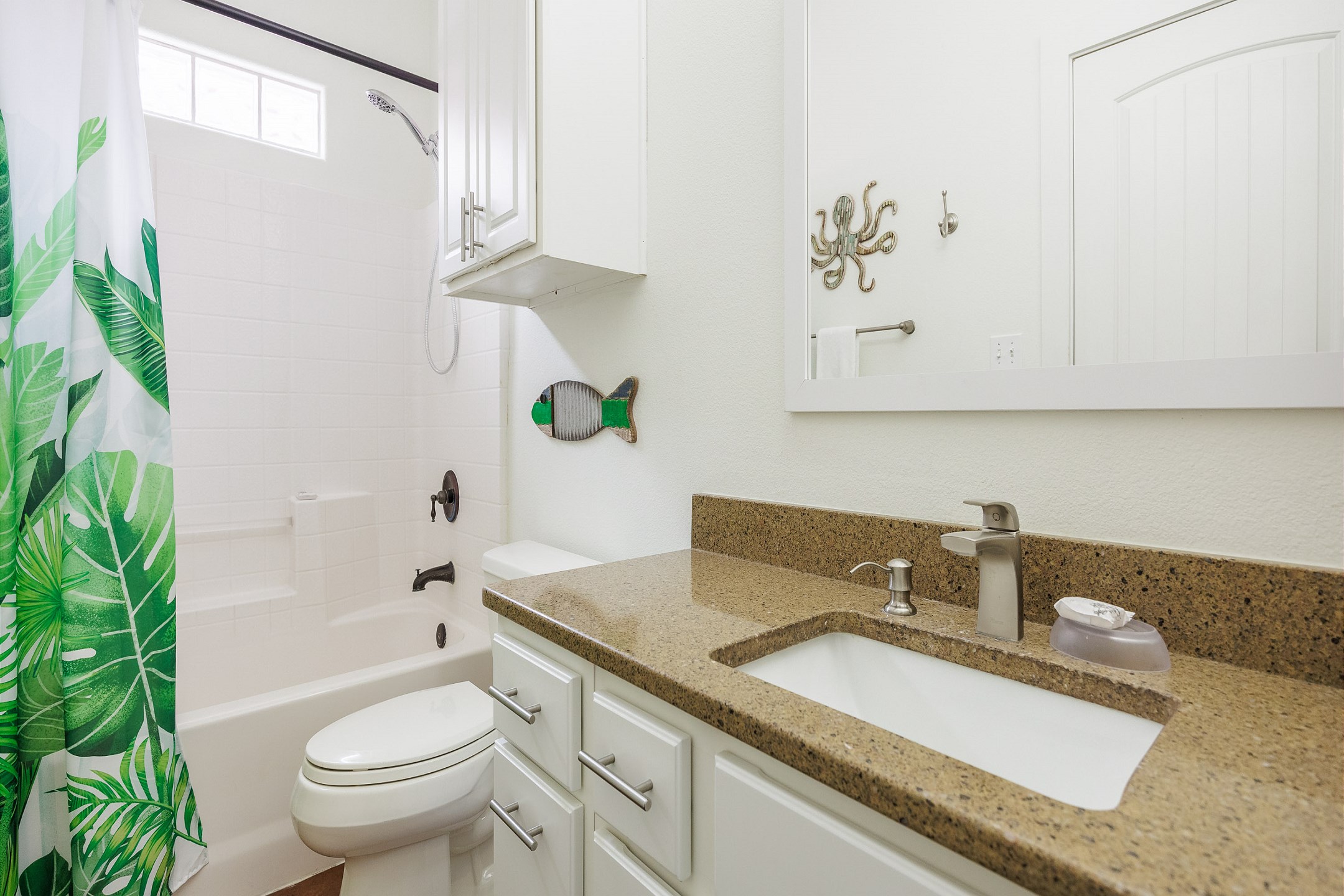 Master bathroom with tub/shower combo