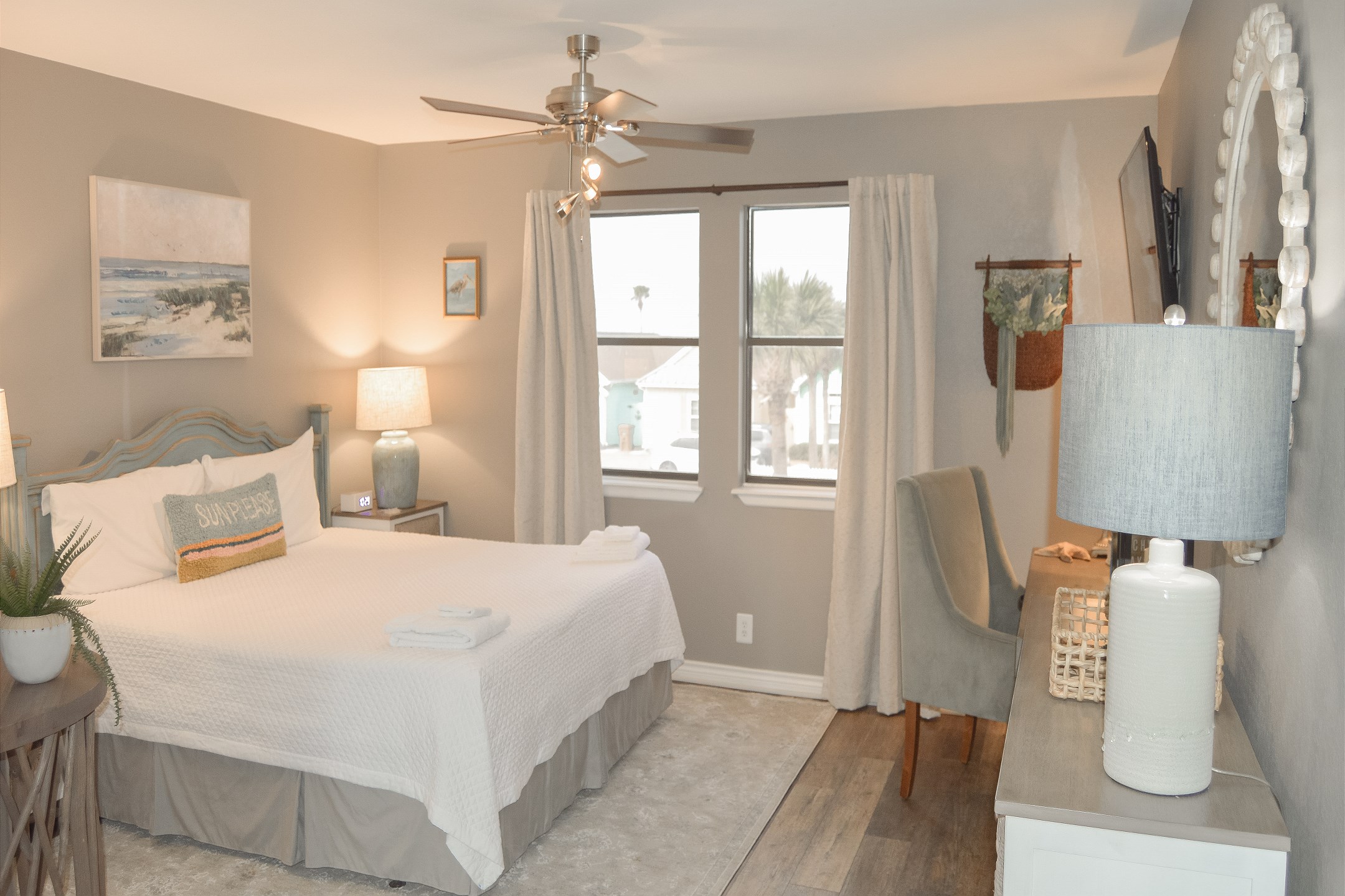 Master bedroom with king size bed, ensuite bathroom and flat screen TV