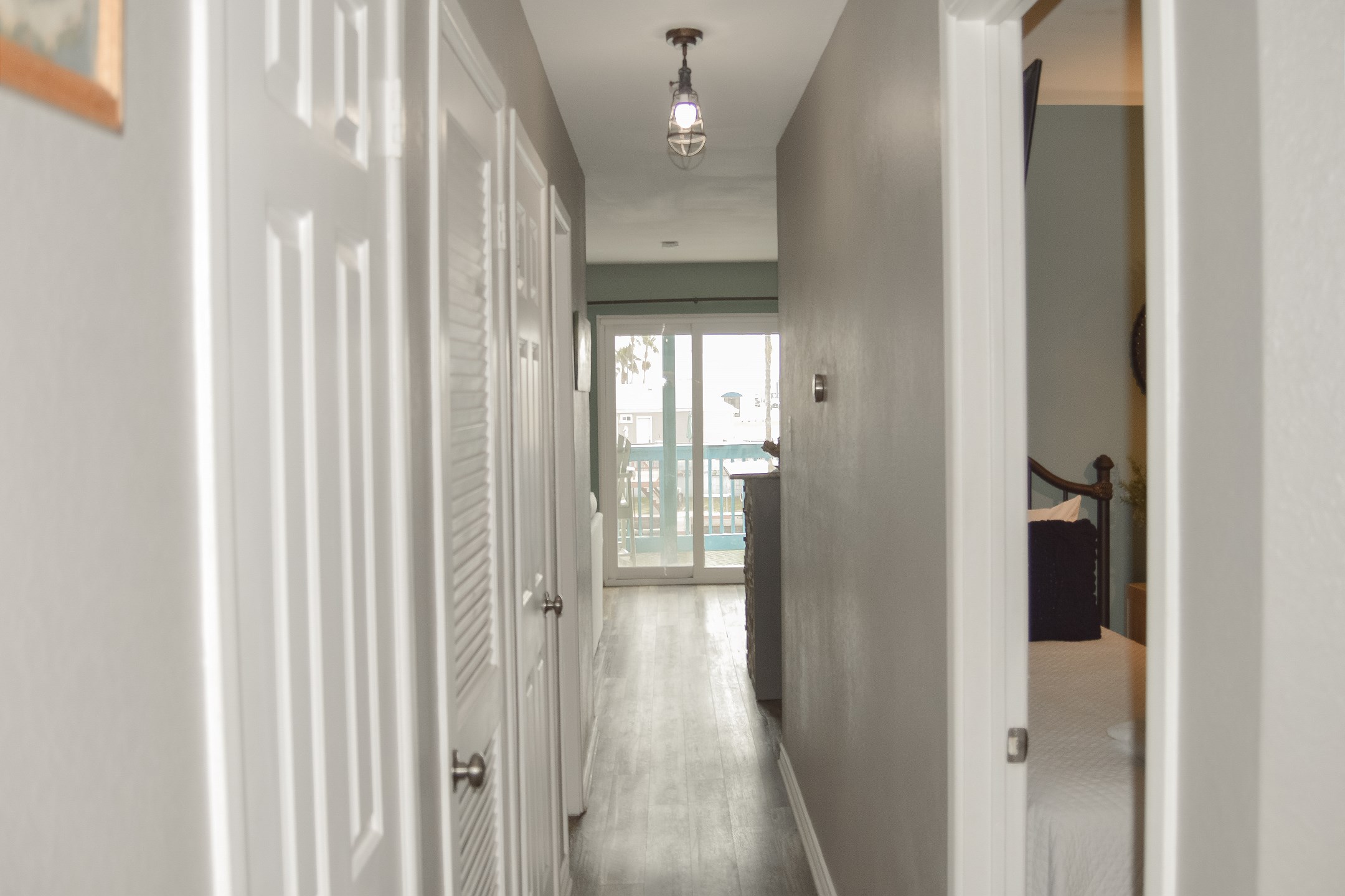 Hallway from the bedrooms to the living area 