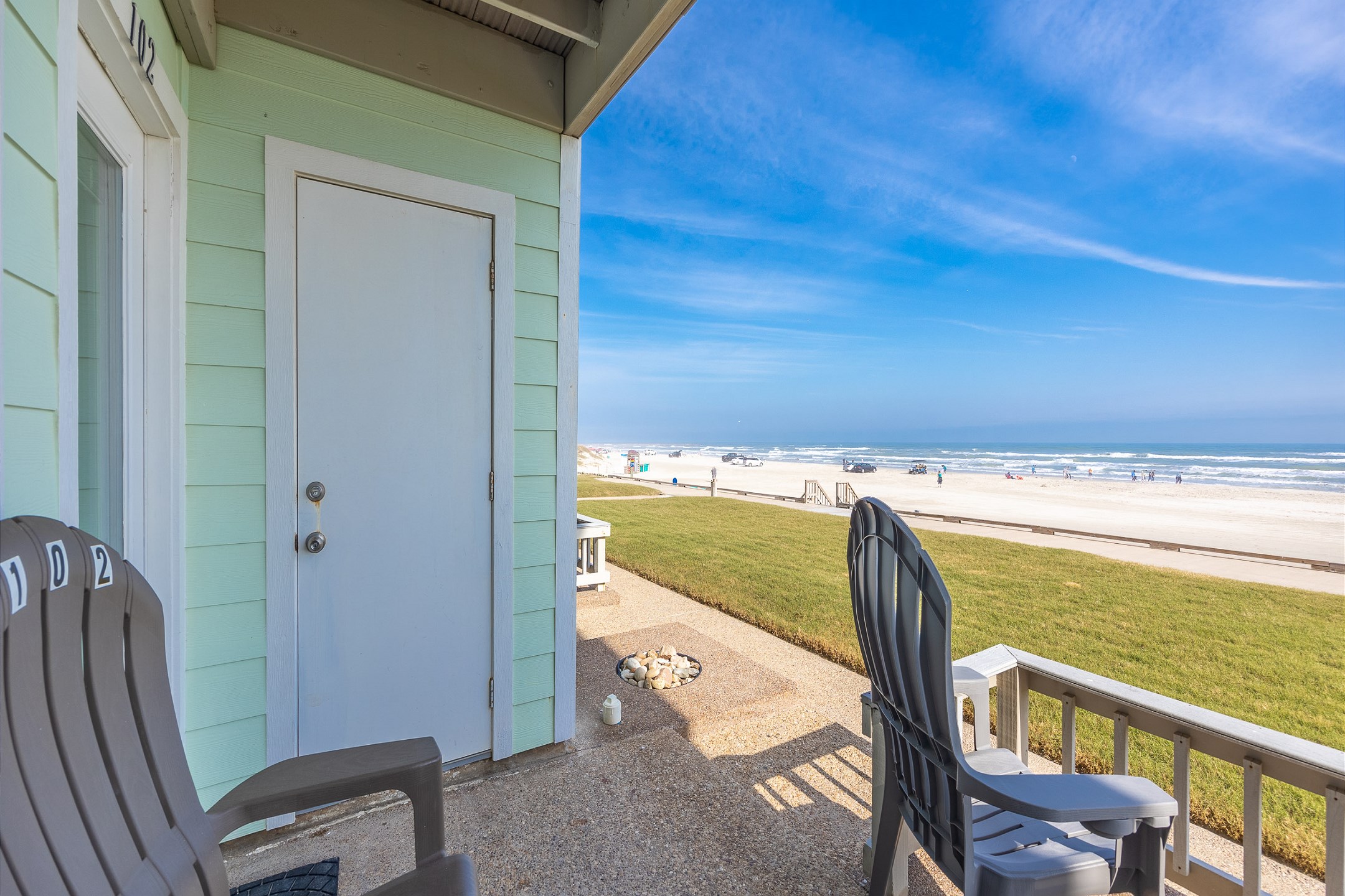 Private patio for enjoying the beach views 