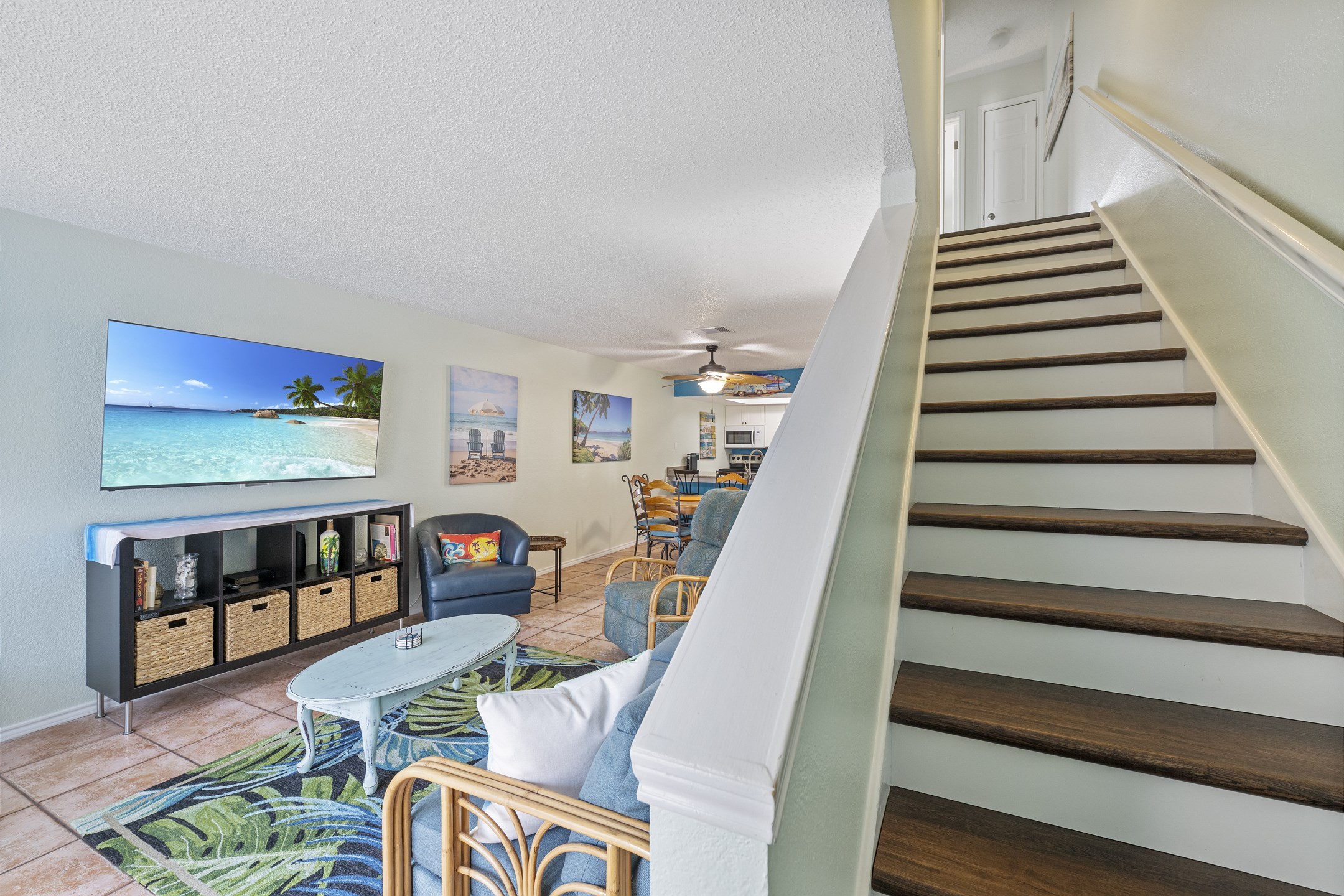 Newly installed staircase making it a breeze to head up to the bedrooms on the second floor 