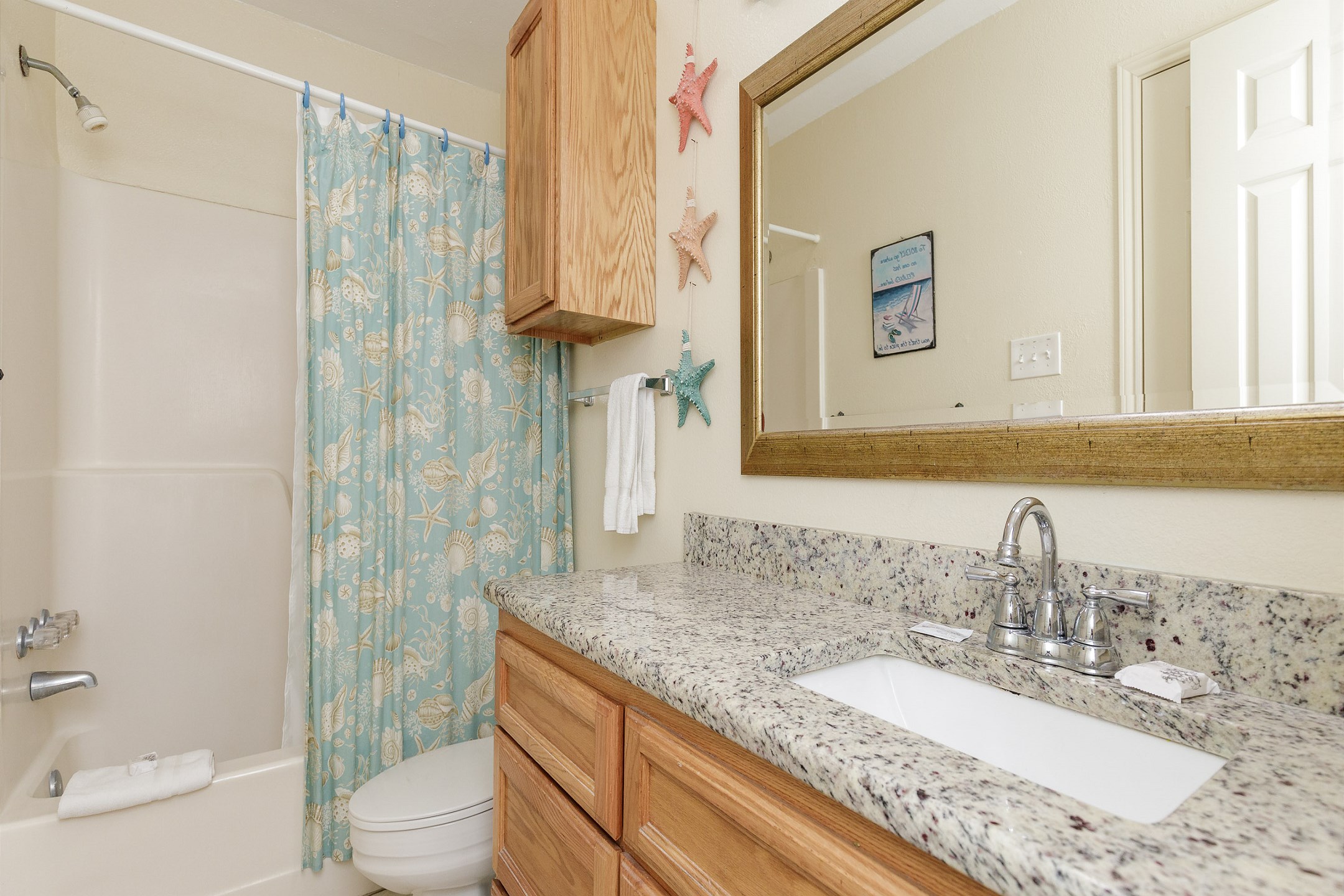 Guest bathroom with tub and shower combo