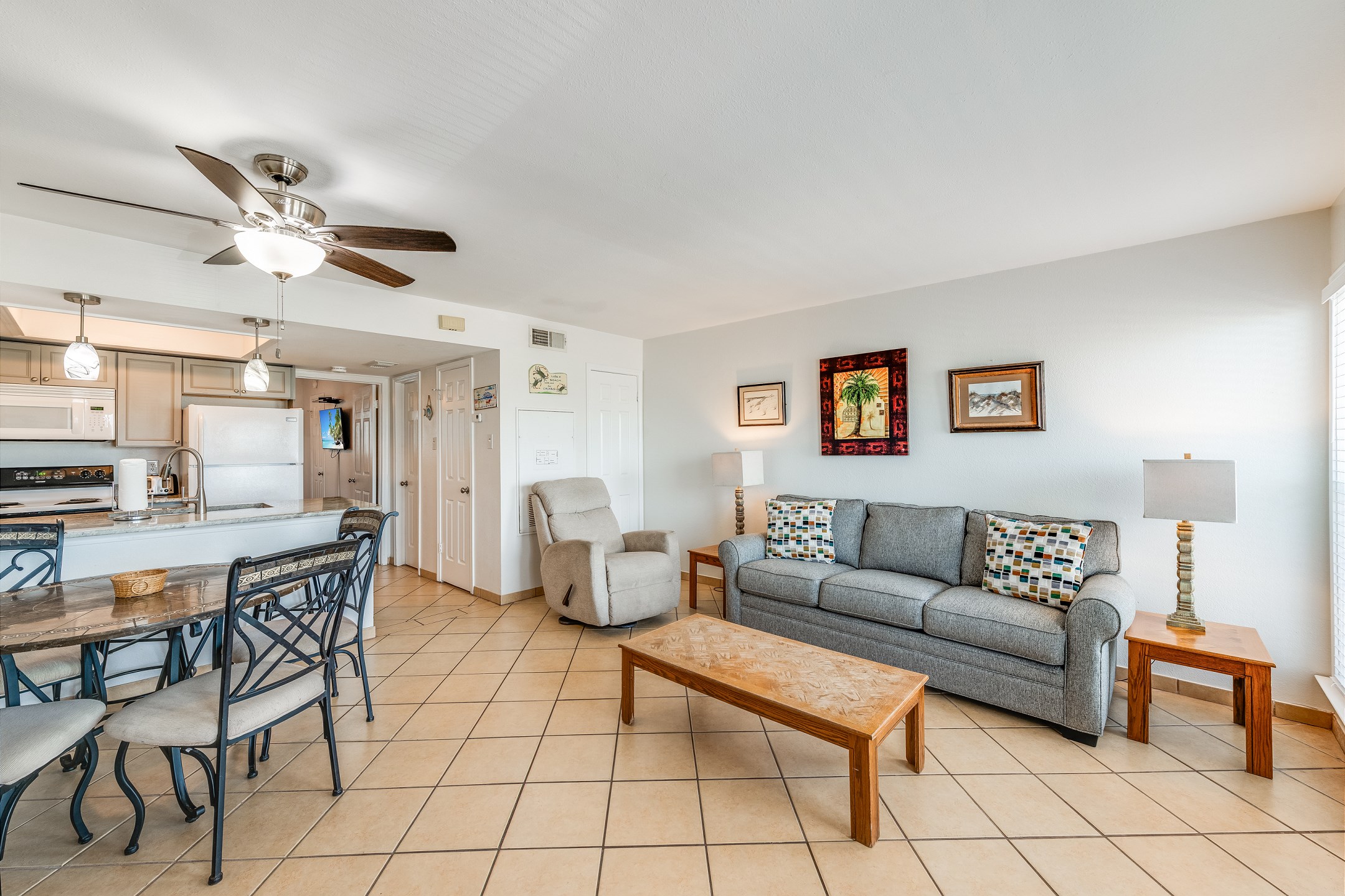 Open concept living, dining and kitchen area to spend time with the family 