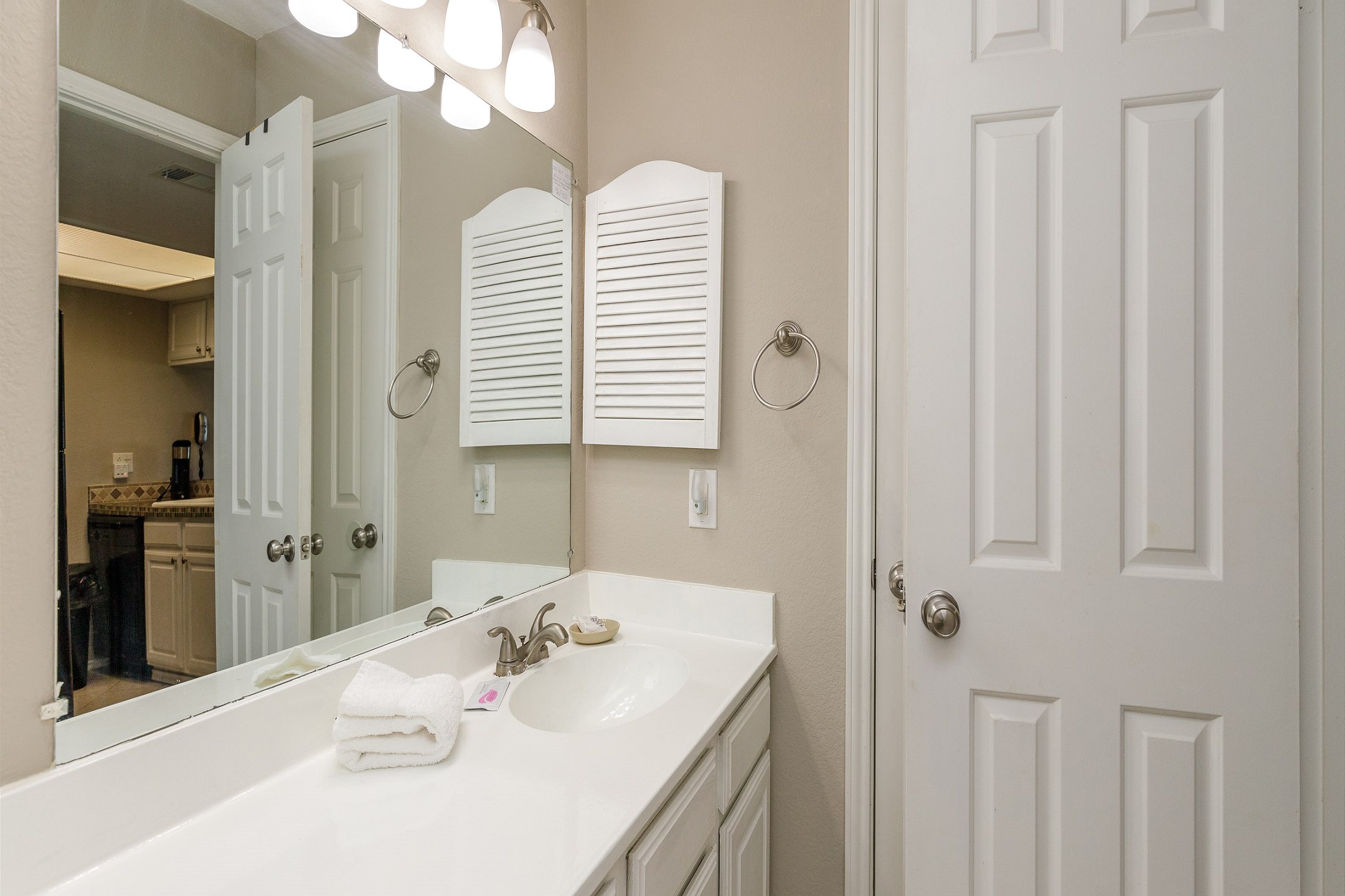 Guest bathroom with beautiful walk in shower