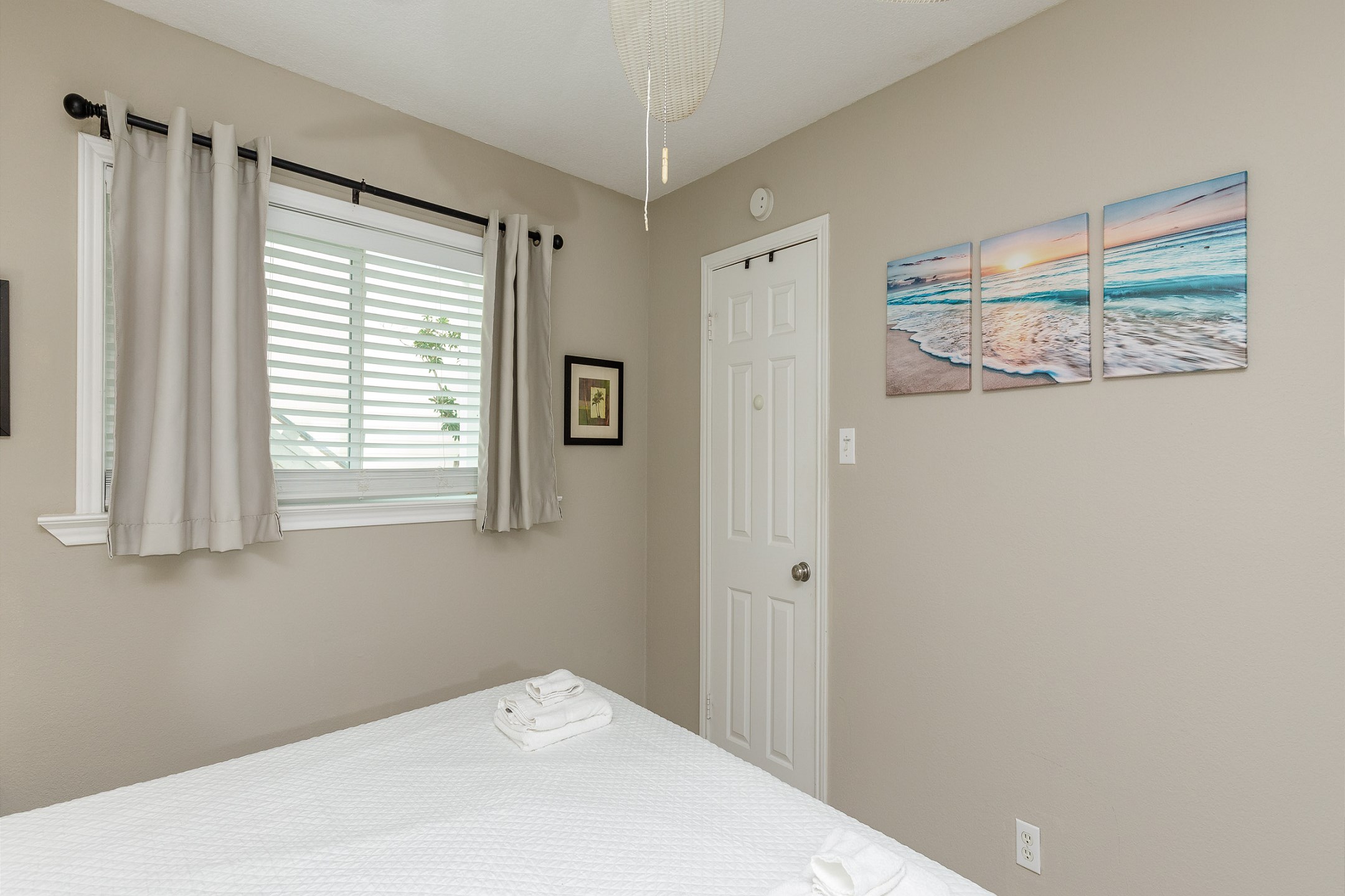 Cozy up on this king-size bed