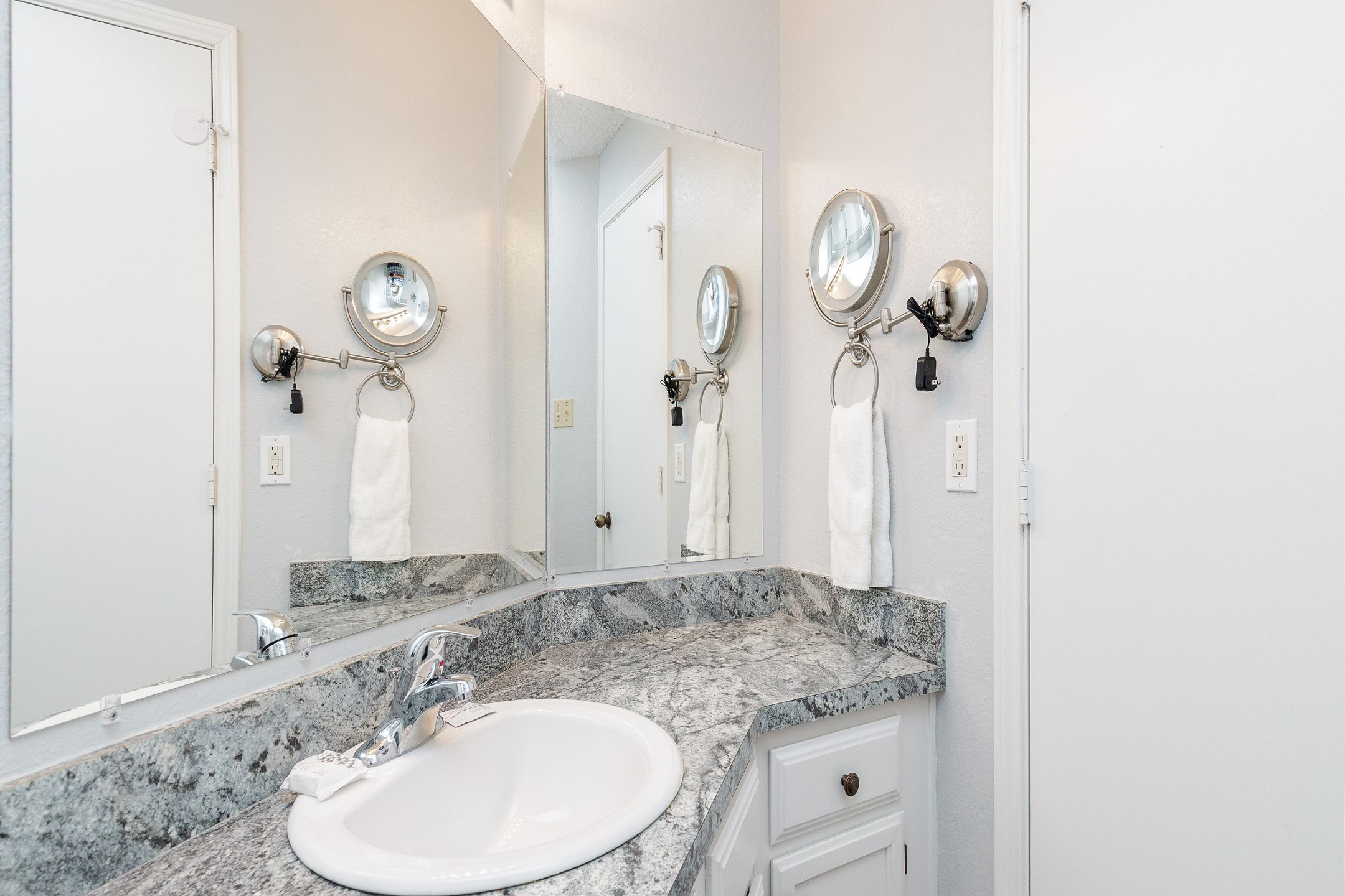 Guest bathroom with tub and shower 