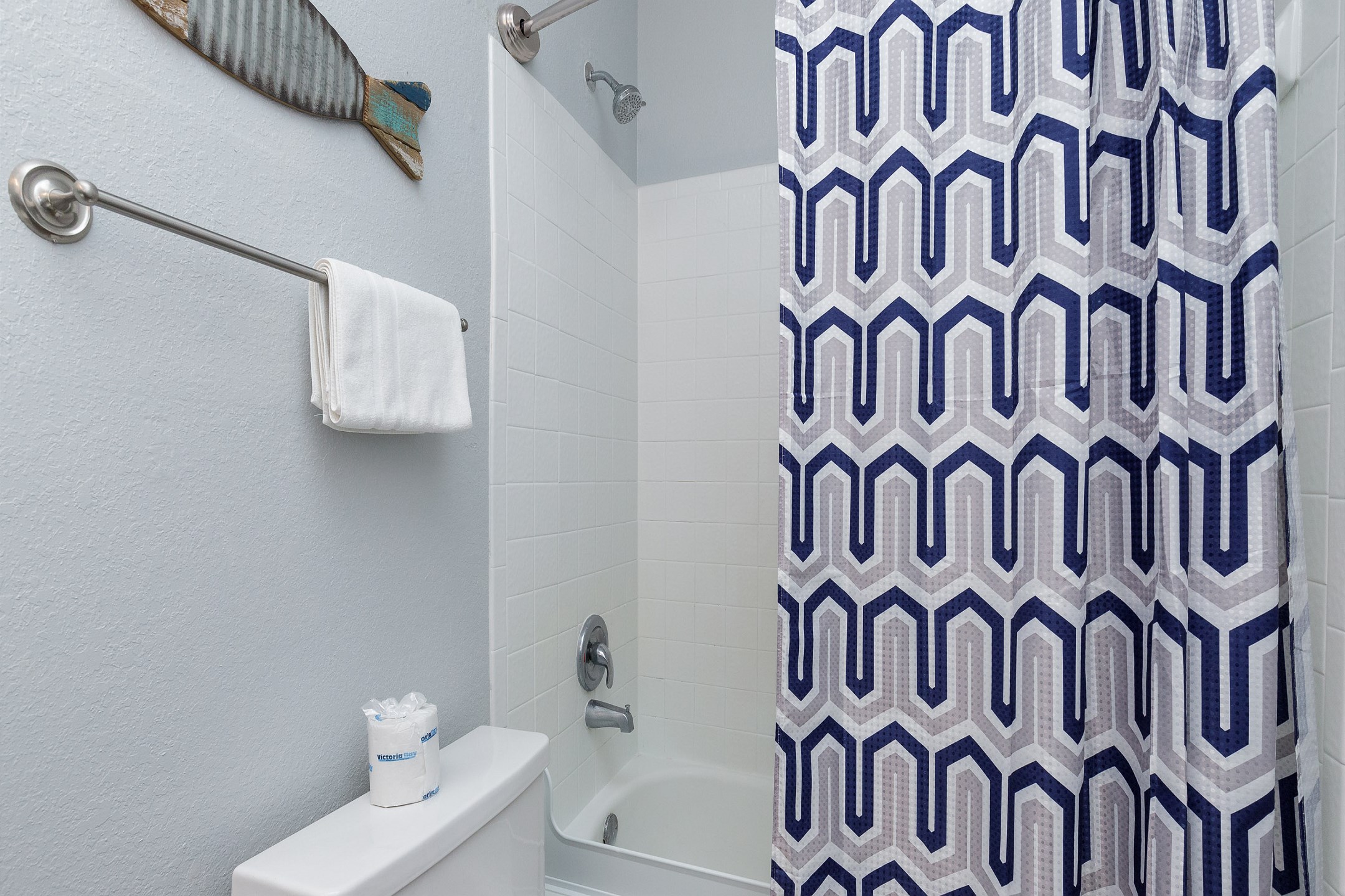 Master bathroom with tub and shower