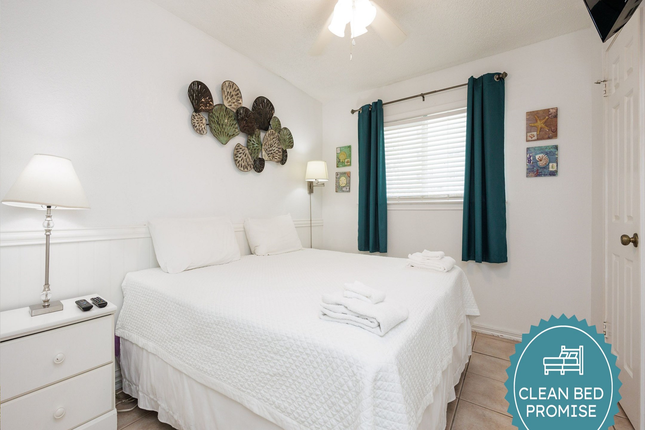 Sleep better at Padre Escapes with our exclusive Clean Bed Promise; providing fresh linens, comforters, and towels washed at high temperatures exceeding CDC recommendations, setting us apart for a truly restful vacation