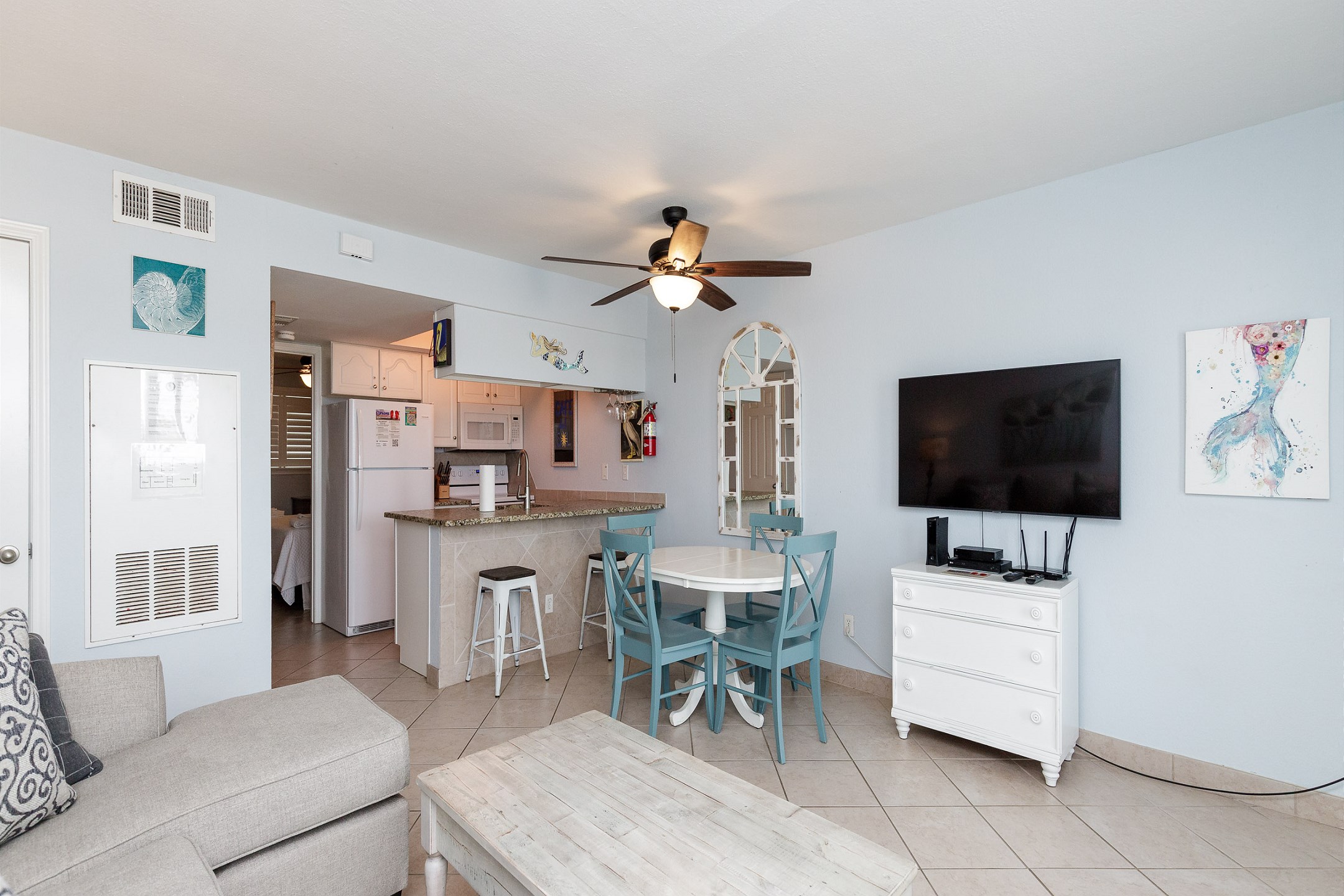Great living, dining, and kitchen space to spend time with the family