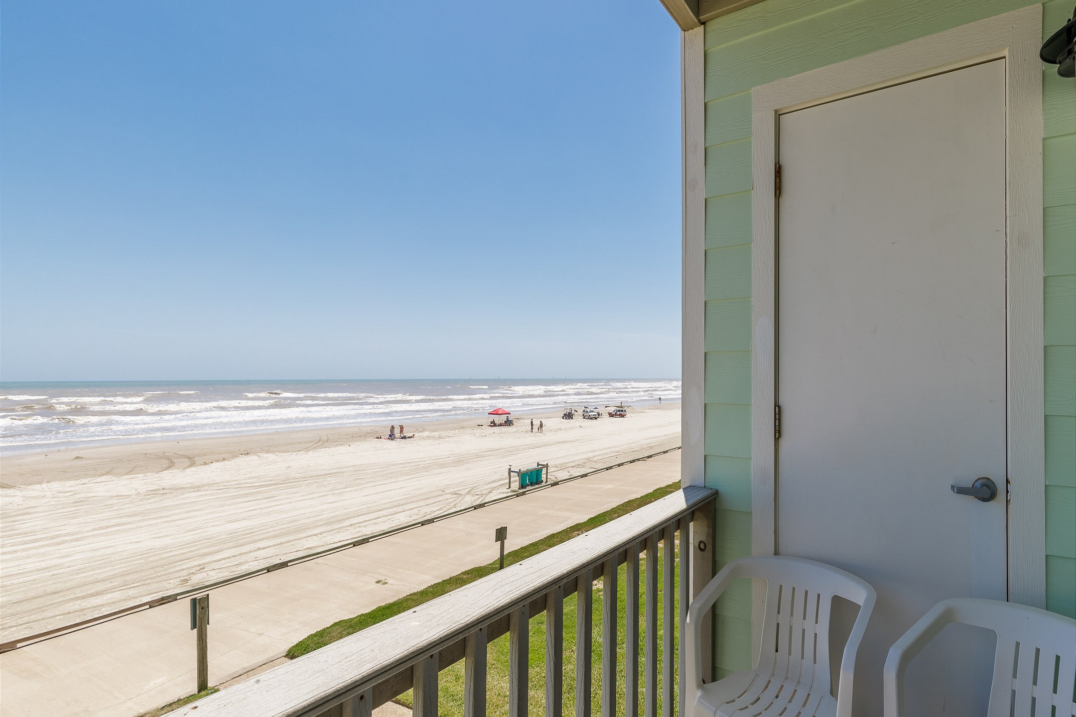 One of the best beach views on the island, from your living room balcony