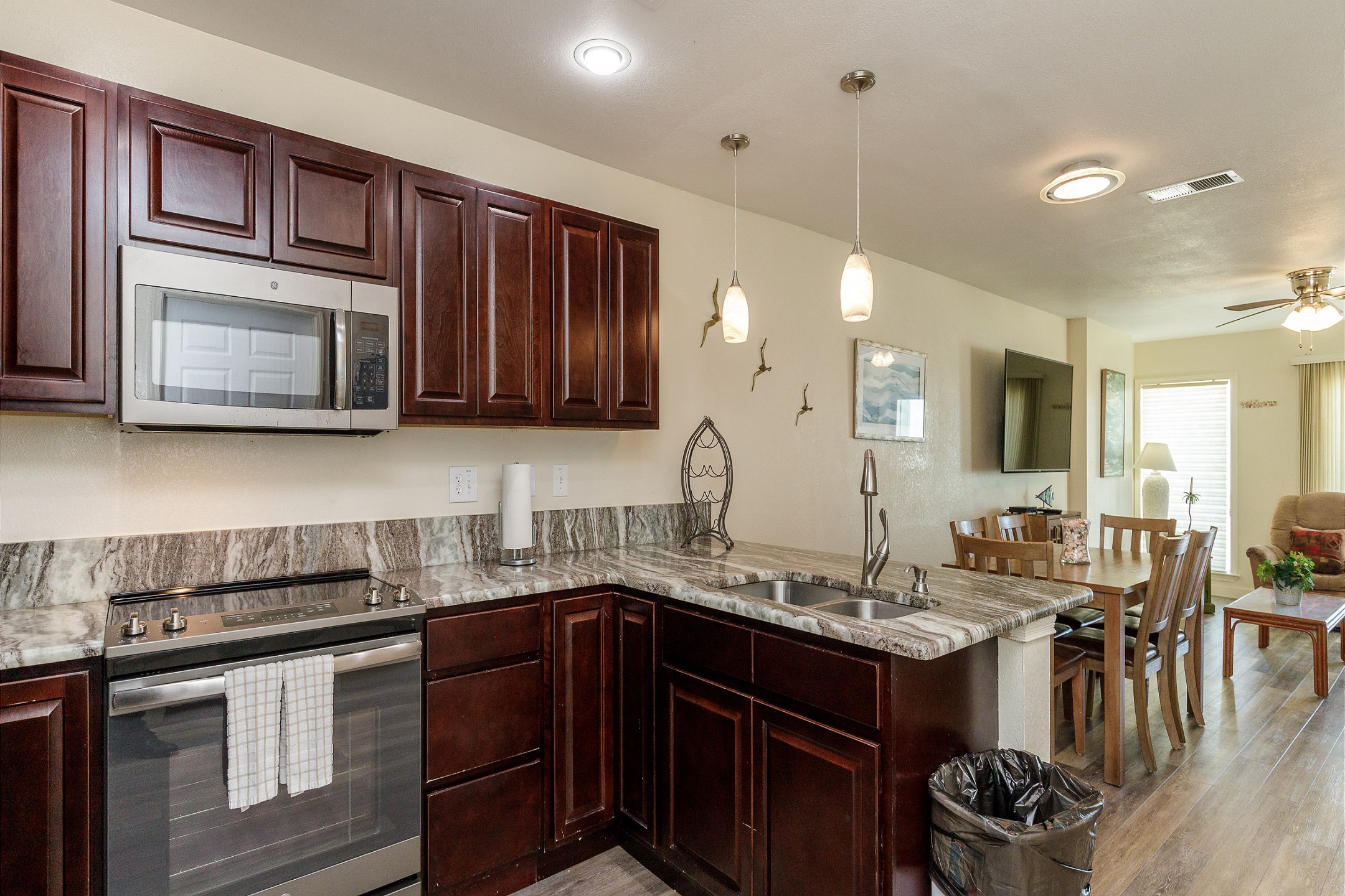 Experience culinary charm in this cozy vacation rental kitchen