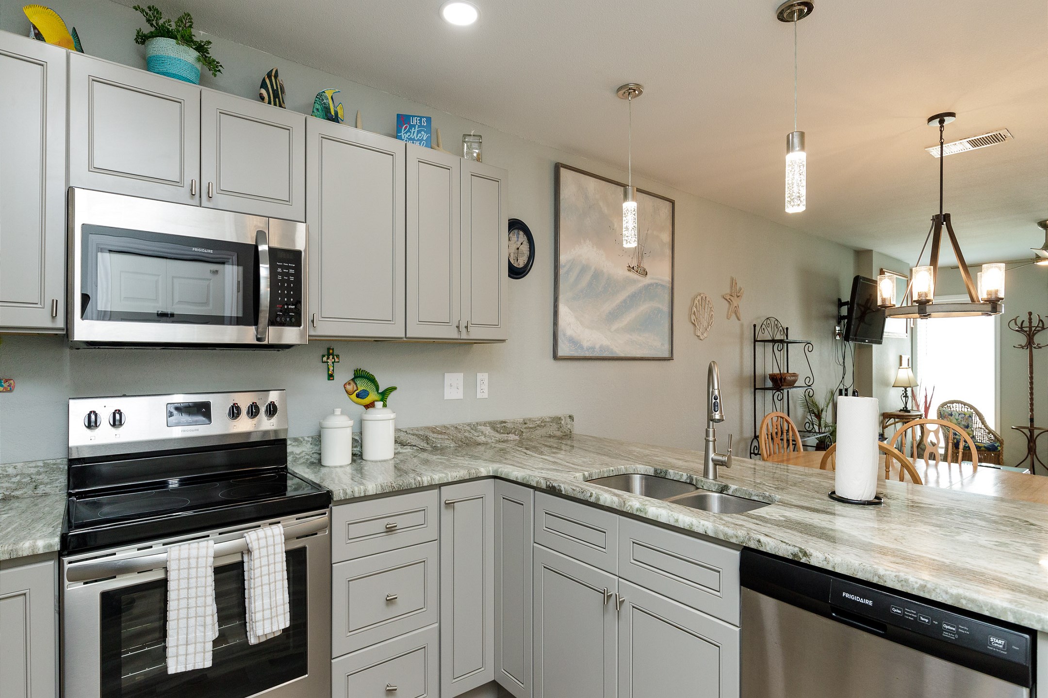 Modern kitchen with stainless steel appliances