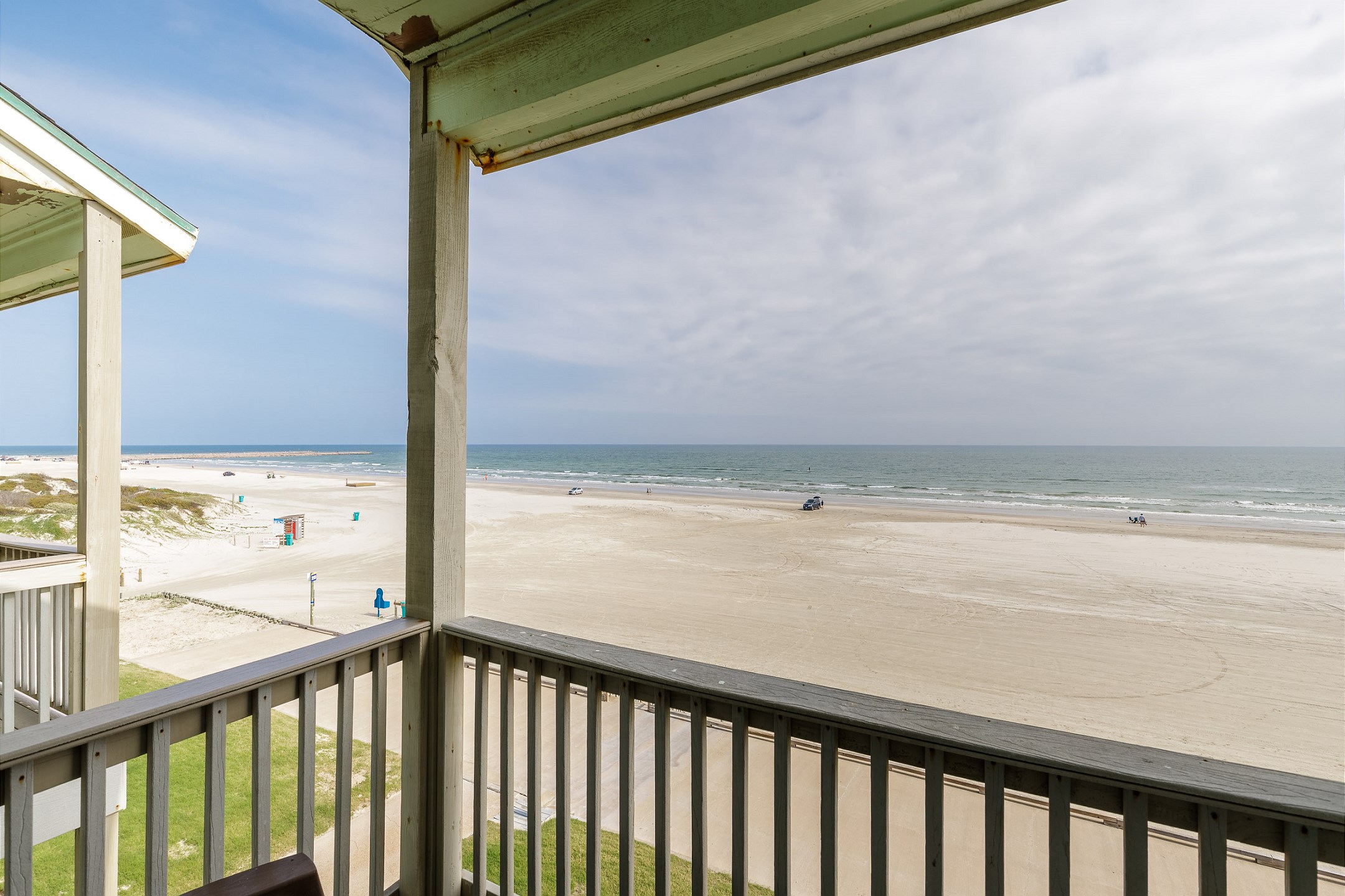 Master bedroom balcony with beachfront views