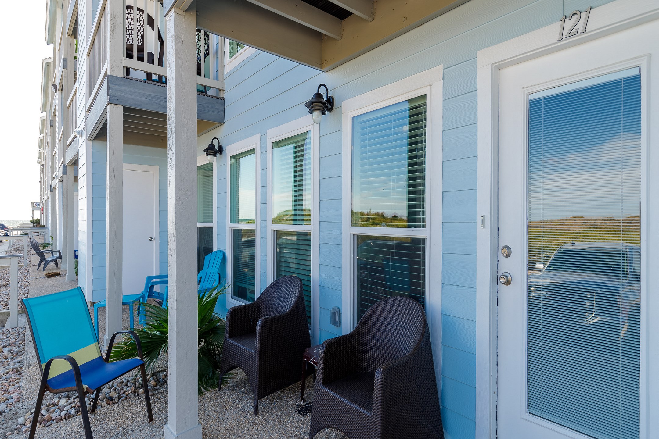 Front door to condo 121 at El Constante 