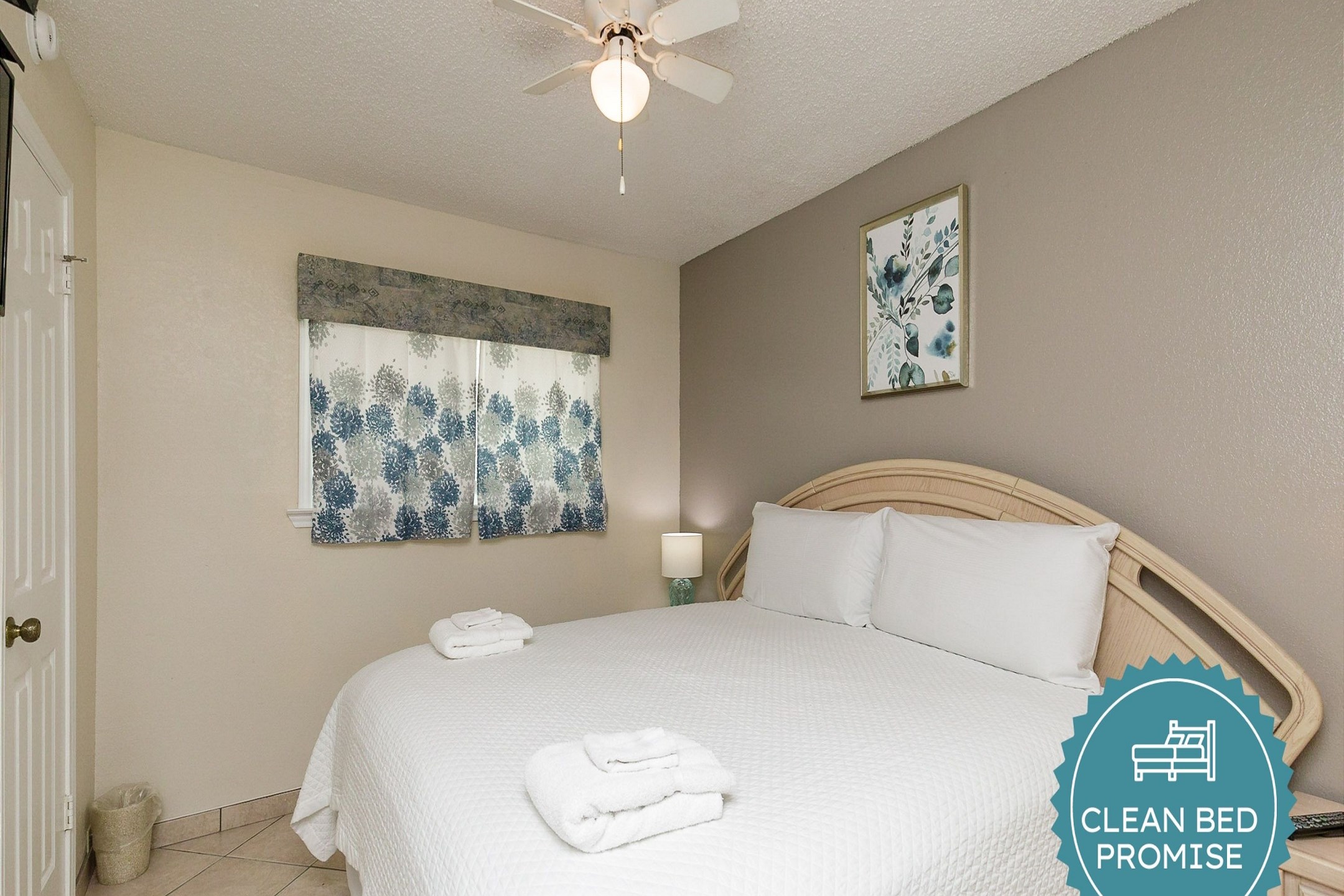 Sleep better at Padre Escapes with our exclusive Clean Bed Promise; providing fresh linens, comforters, and towels washed at high temperatures exceeding CDC recommendations, setting us apart for a truly restful vacation