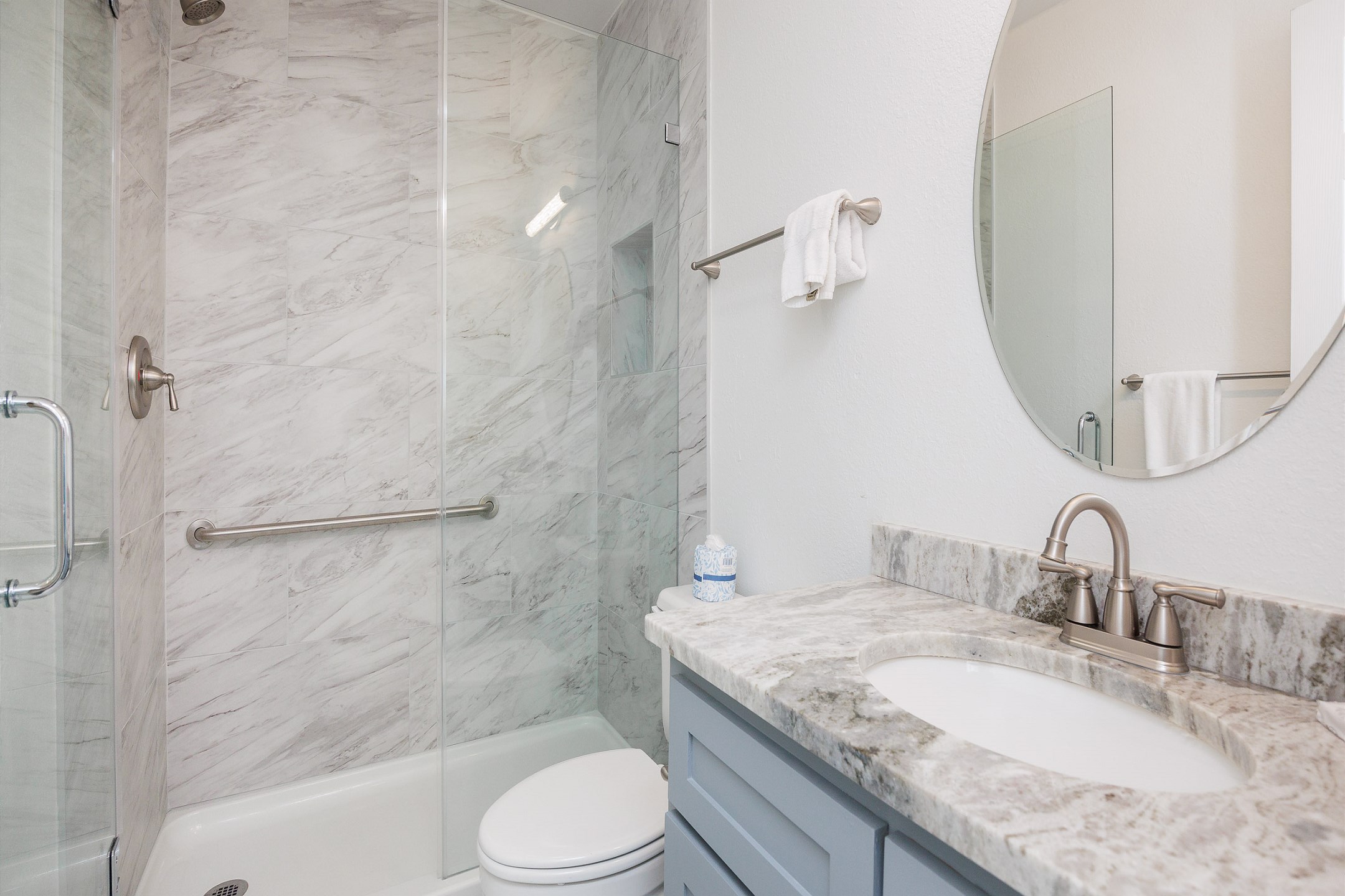 Guest bathroom with walk in shower