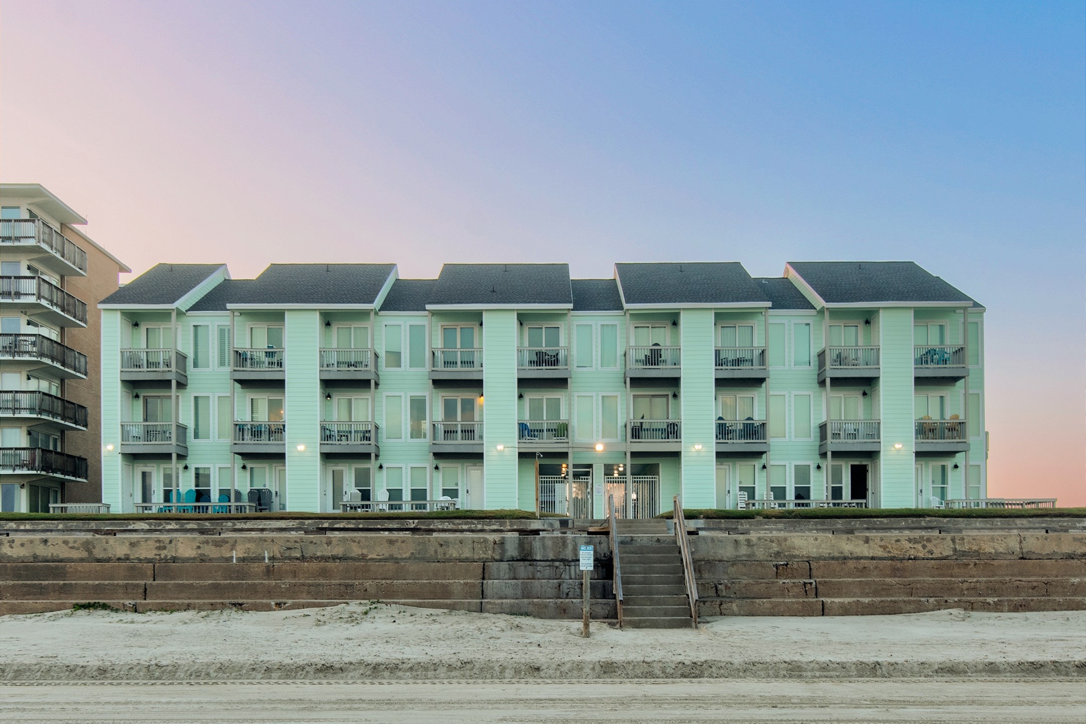 Exterior beachfront view of El Constante