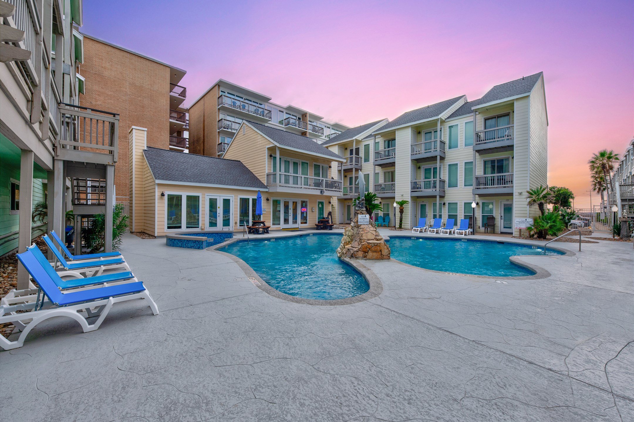 Savor your vacation time poolside in one of the comfortable loungers