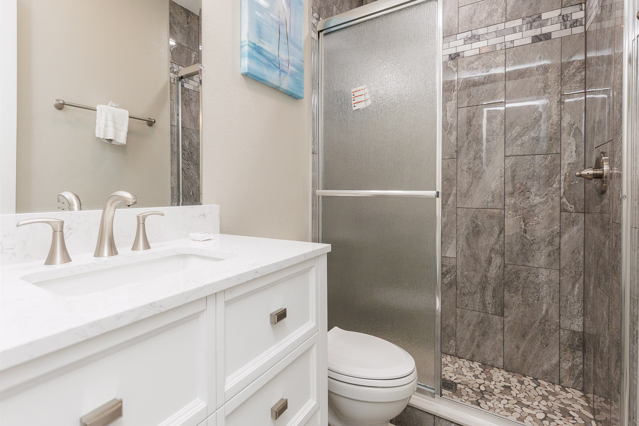 Master bathroom with walk-in shower