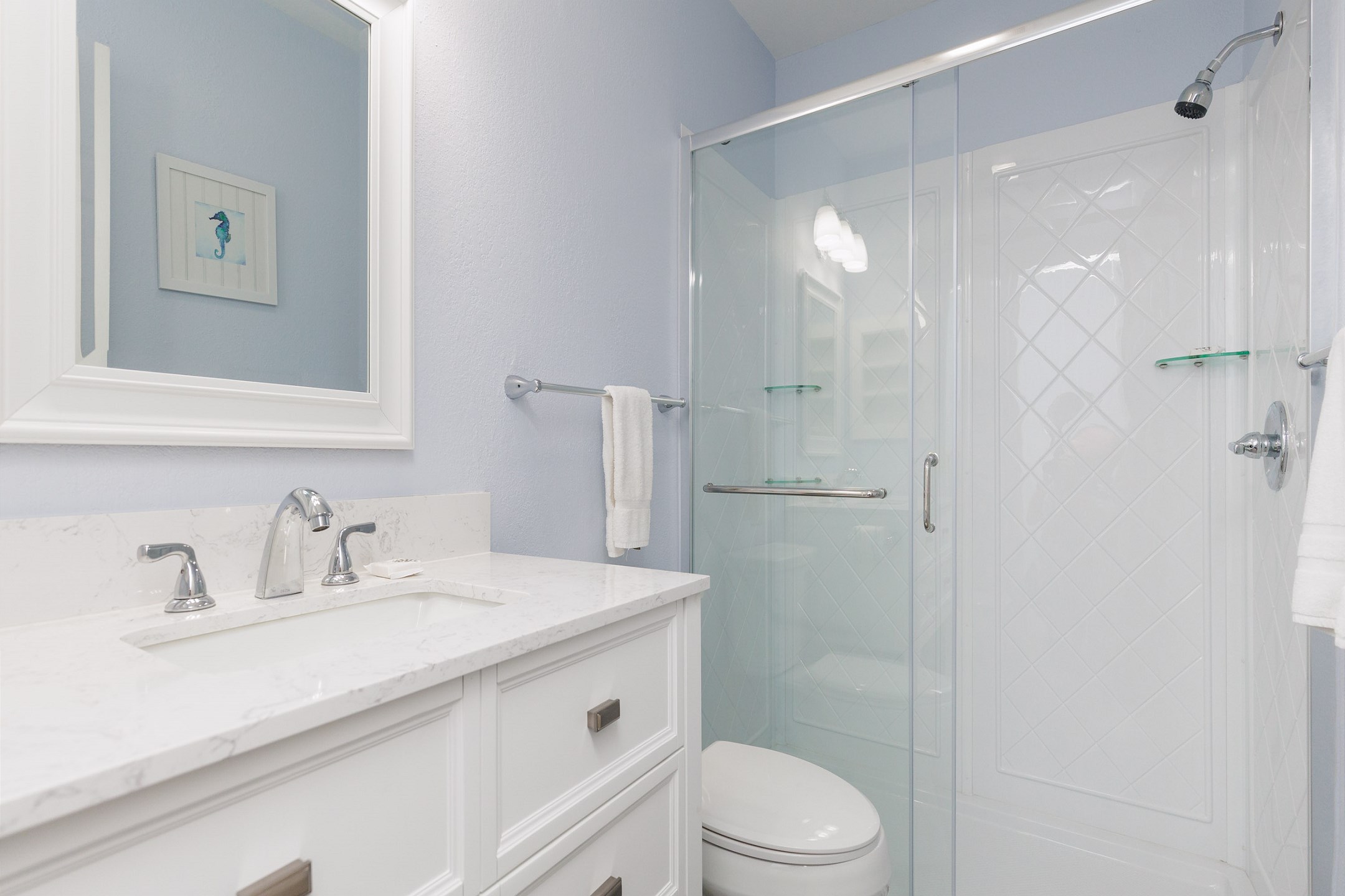 Master bathroom with low-entry, walk in shower