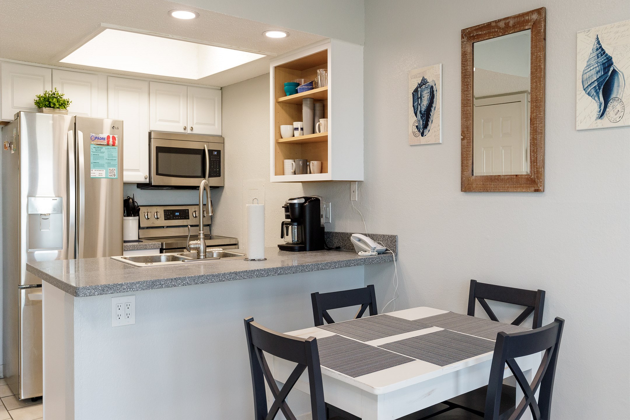 Dining table with seating for four