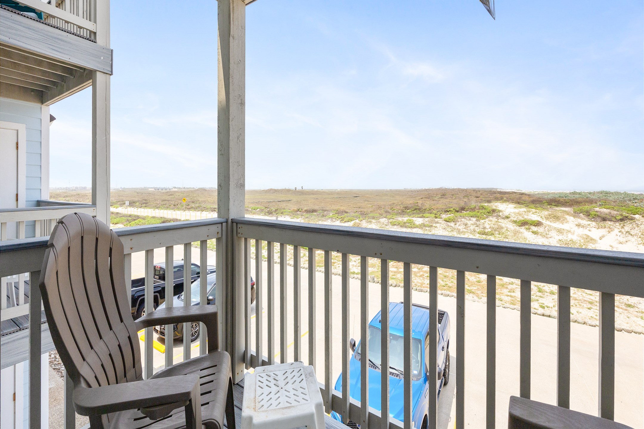 Living area balcony with relaxing chairs