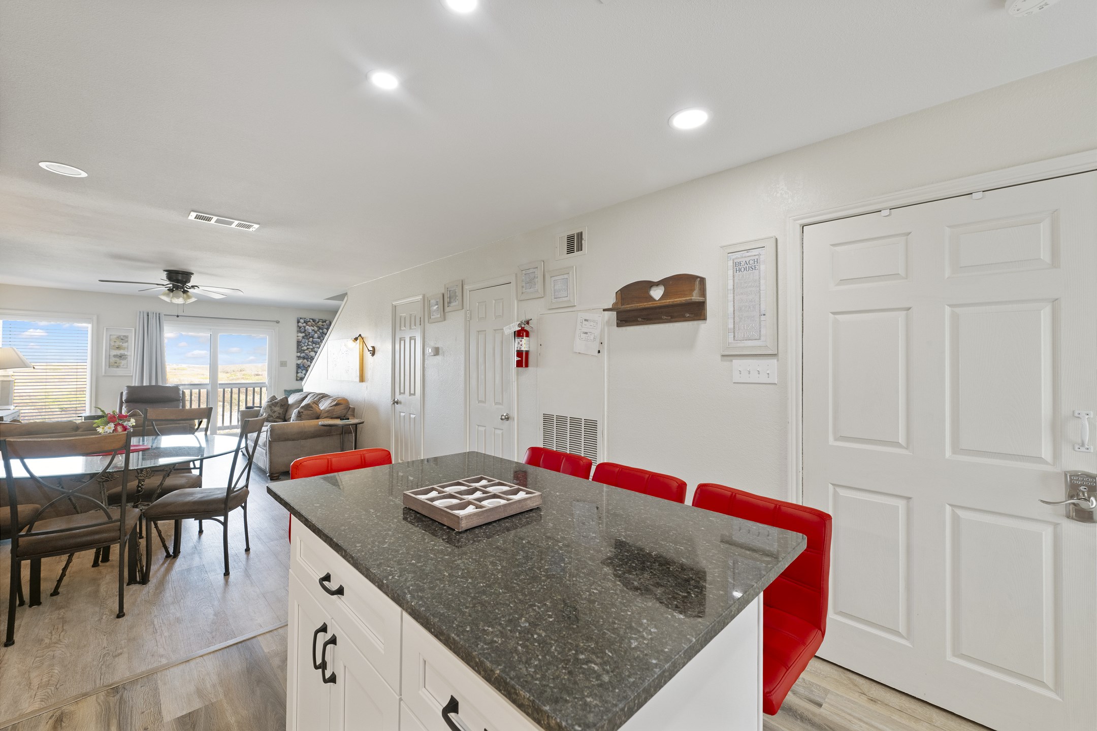 Relax around the newly built Island and comfortable chairs for gatherings with the family