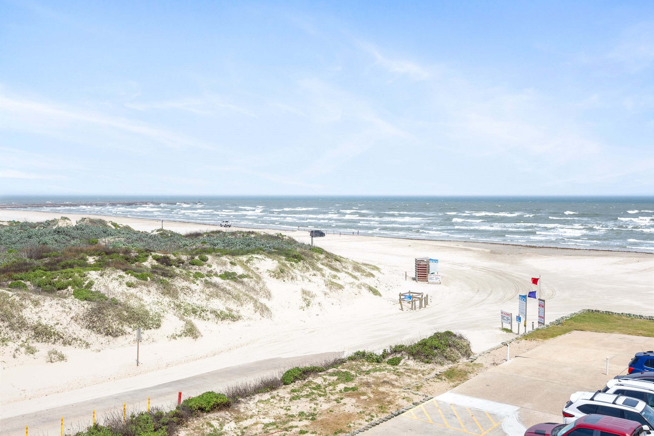 Beautiful beach view from the master bedroom balcony 